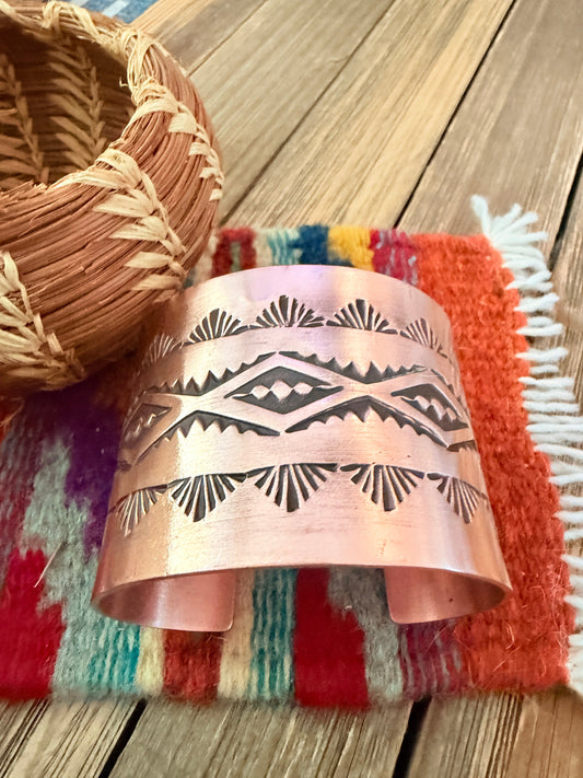 Handcrafted Copper Cuff Bracelet by Elvira Bill