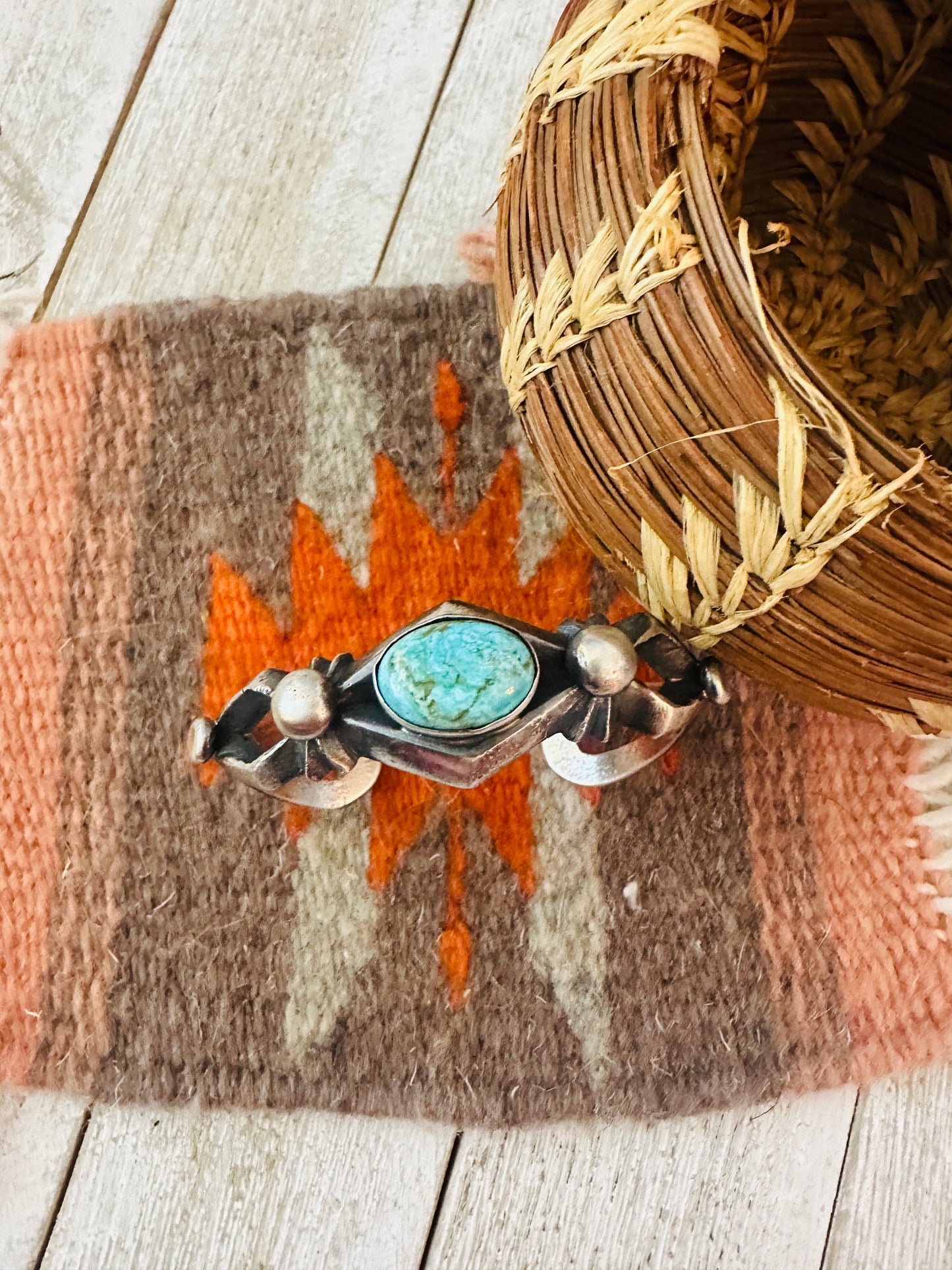 Handcrafted Sterling Silver & Turquoise Cuff Bracelet by Chimney Butte