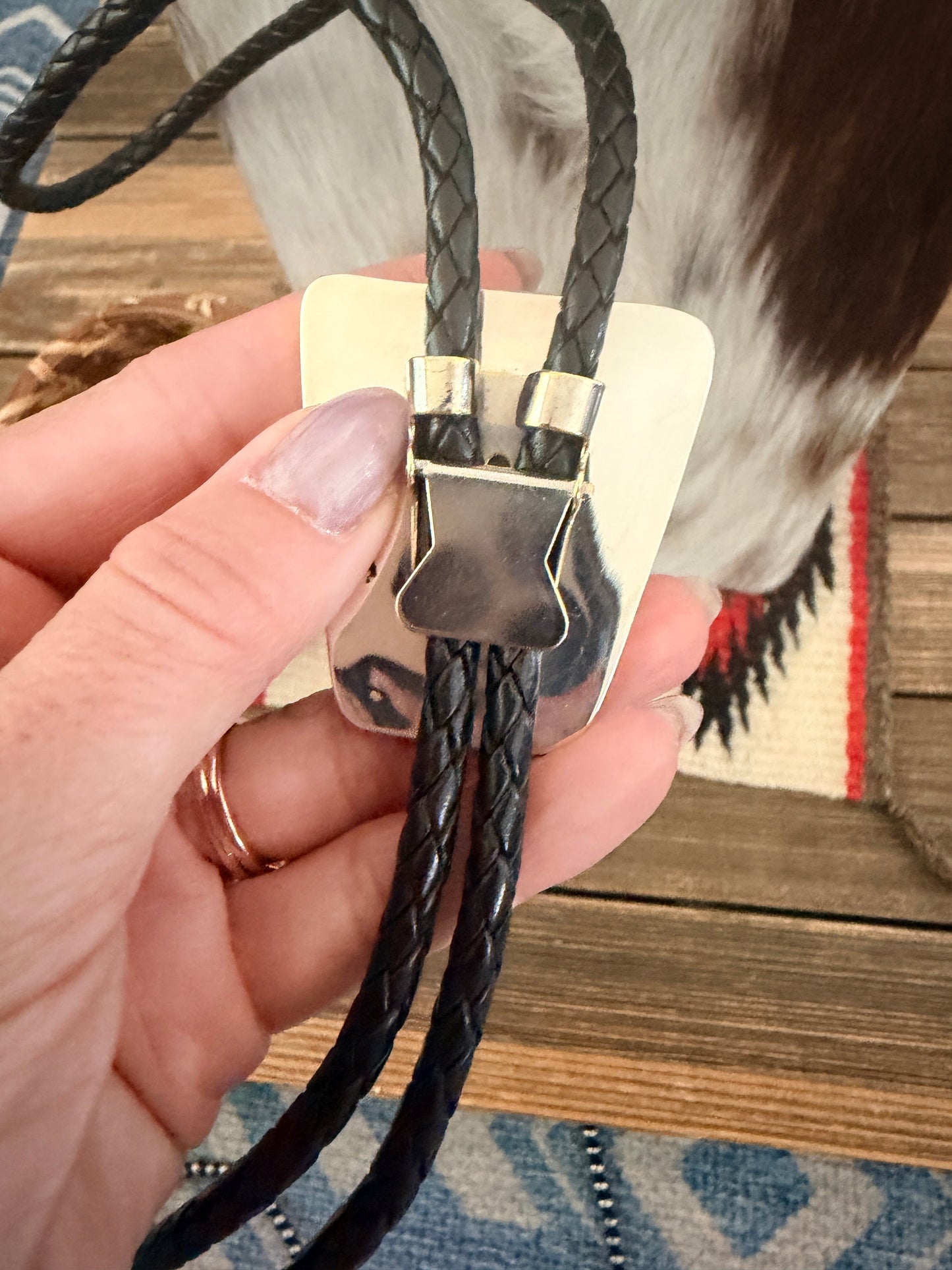 Handcrafted Sterling Silver & Purple Spiny Oyster Bolo Tie