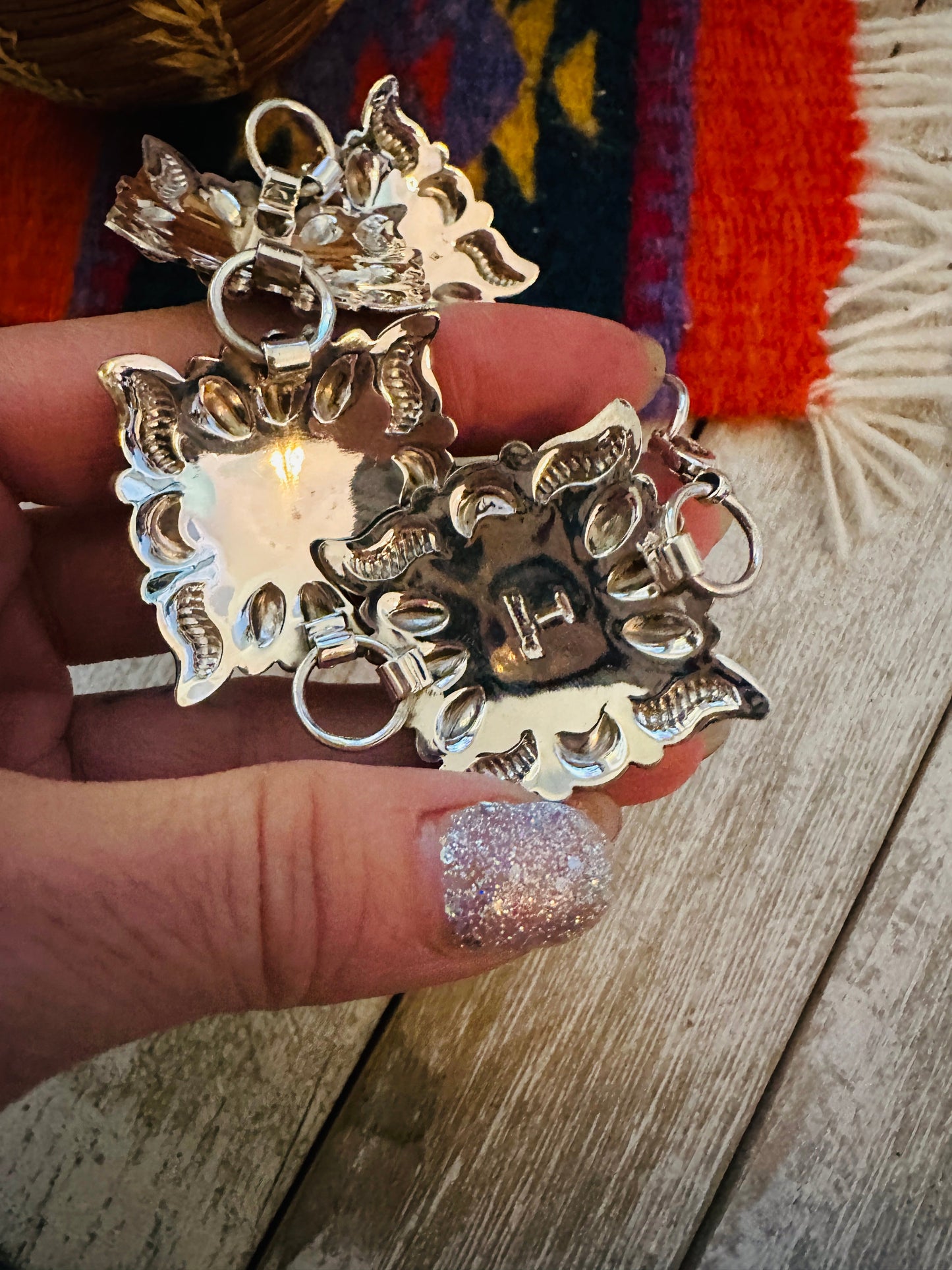 Handcrafted Turquoise & Sterling Silver Concho Link Bracelet