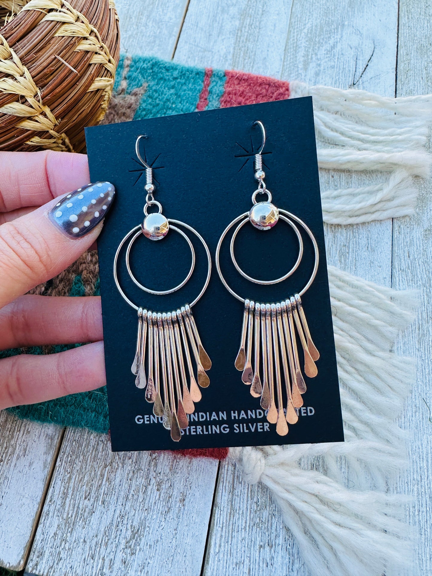 Handcrafted Sterling Silver Tassel Dangle Earrings
