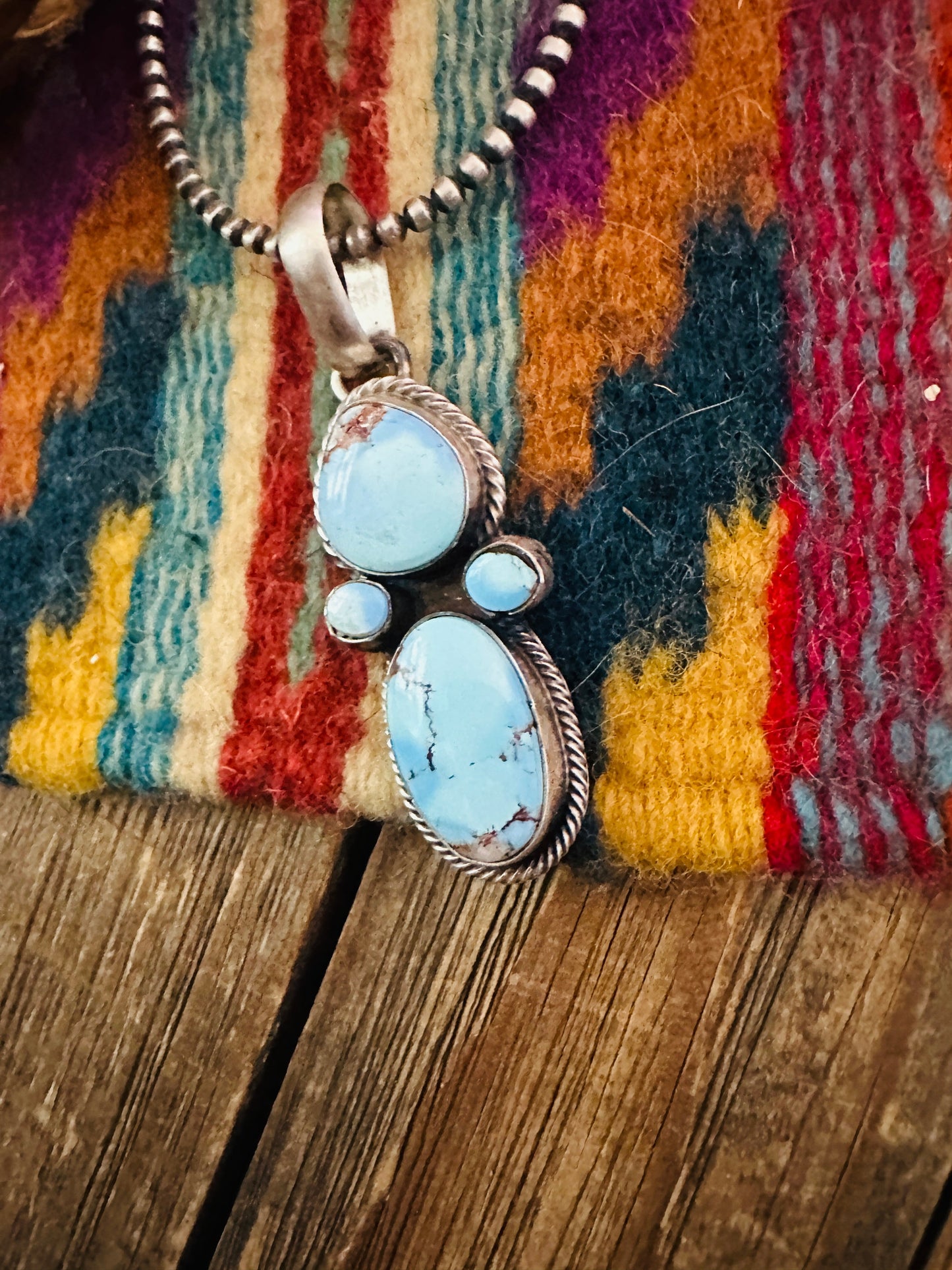 Handcrafted Sterling Silver & Golden Hills Turquoise Pendant by Darrin Livingston
