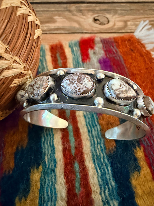 Handcrafted Dry Creek Turquoise & Sterling Silver Cuff Bracelet by Paul Largo