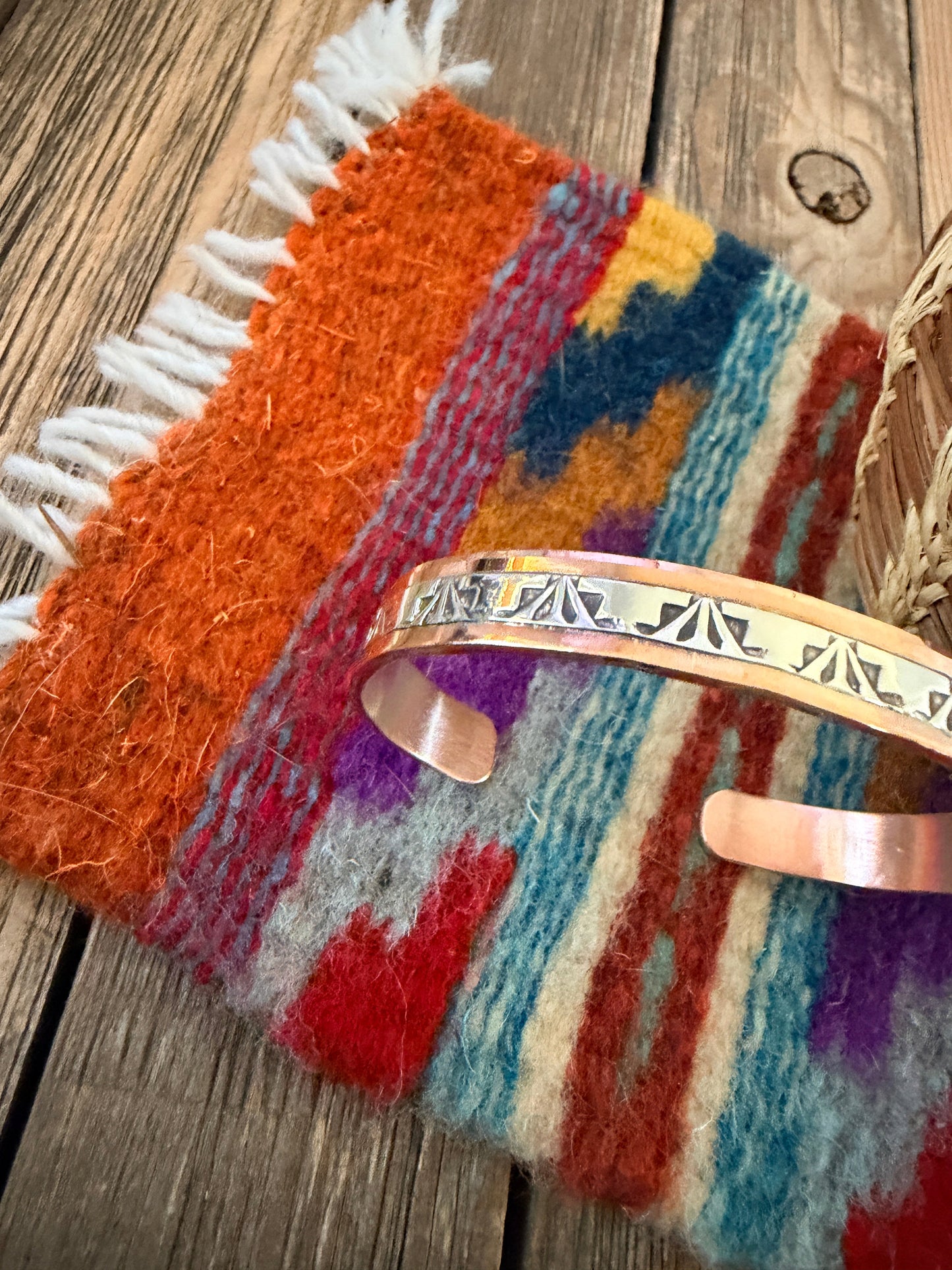Handcrafted Copper & Sterling Silver Cuff Bracelet