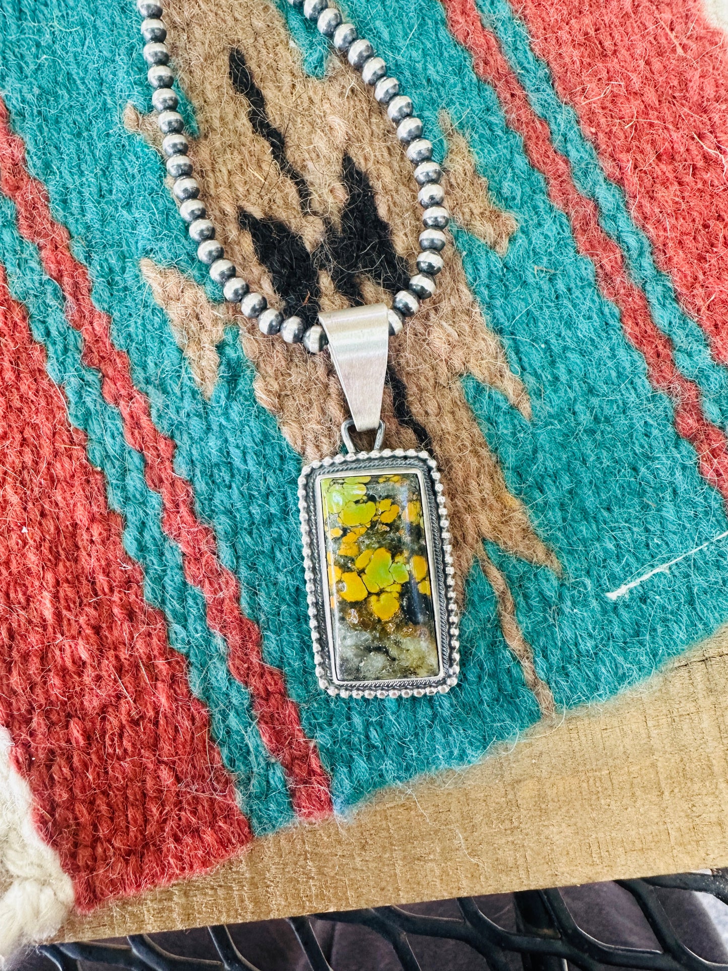 Handcrafted Sterling Silver & Tibetan Turquoise  Pendant