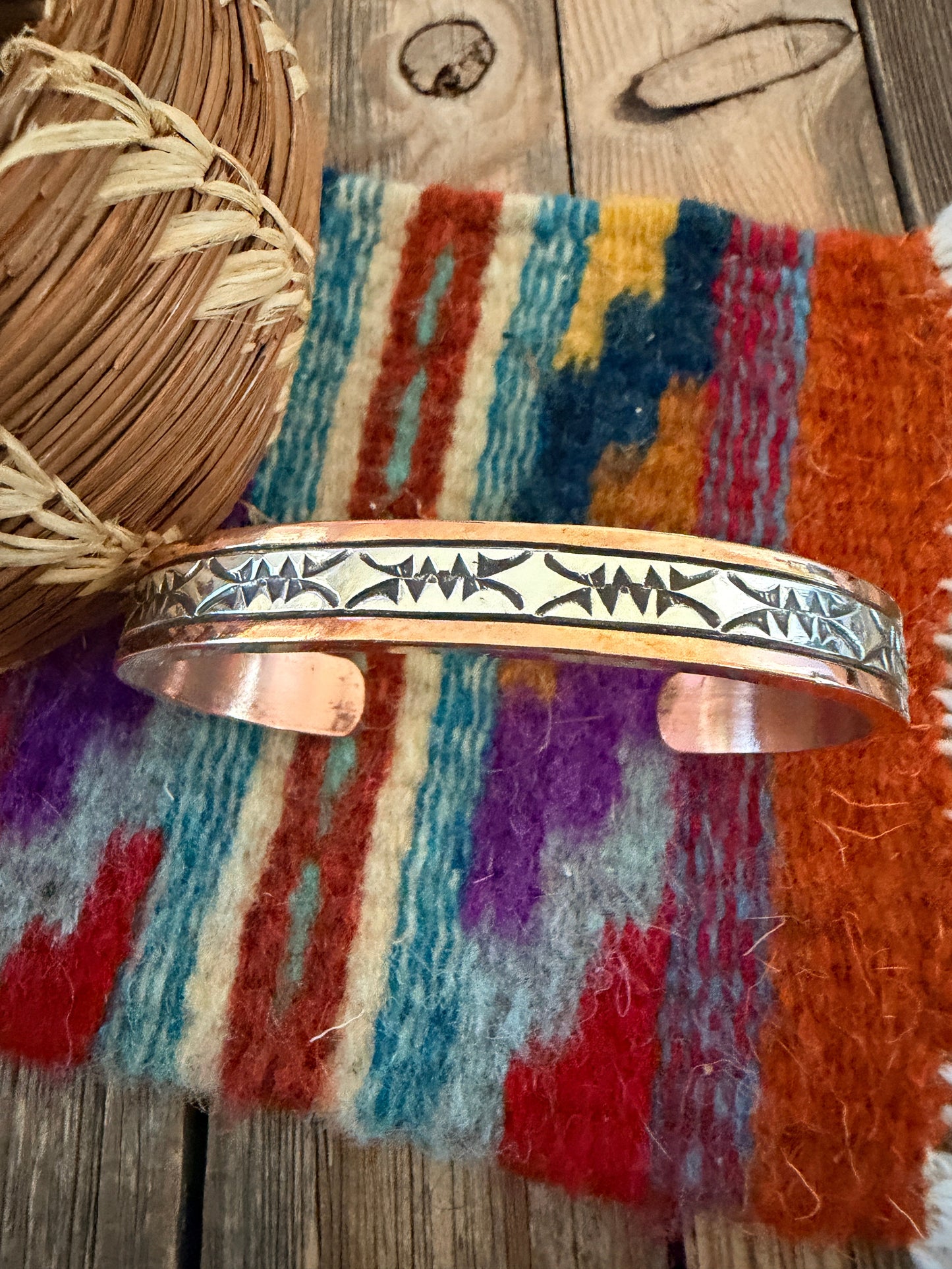 Handcrafted Copper & Sterling Silver Cuff Bracelet