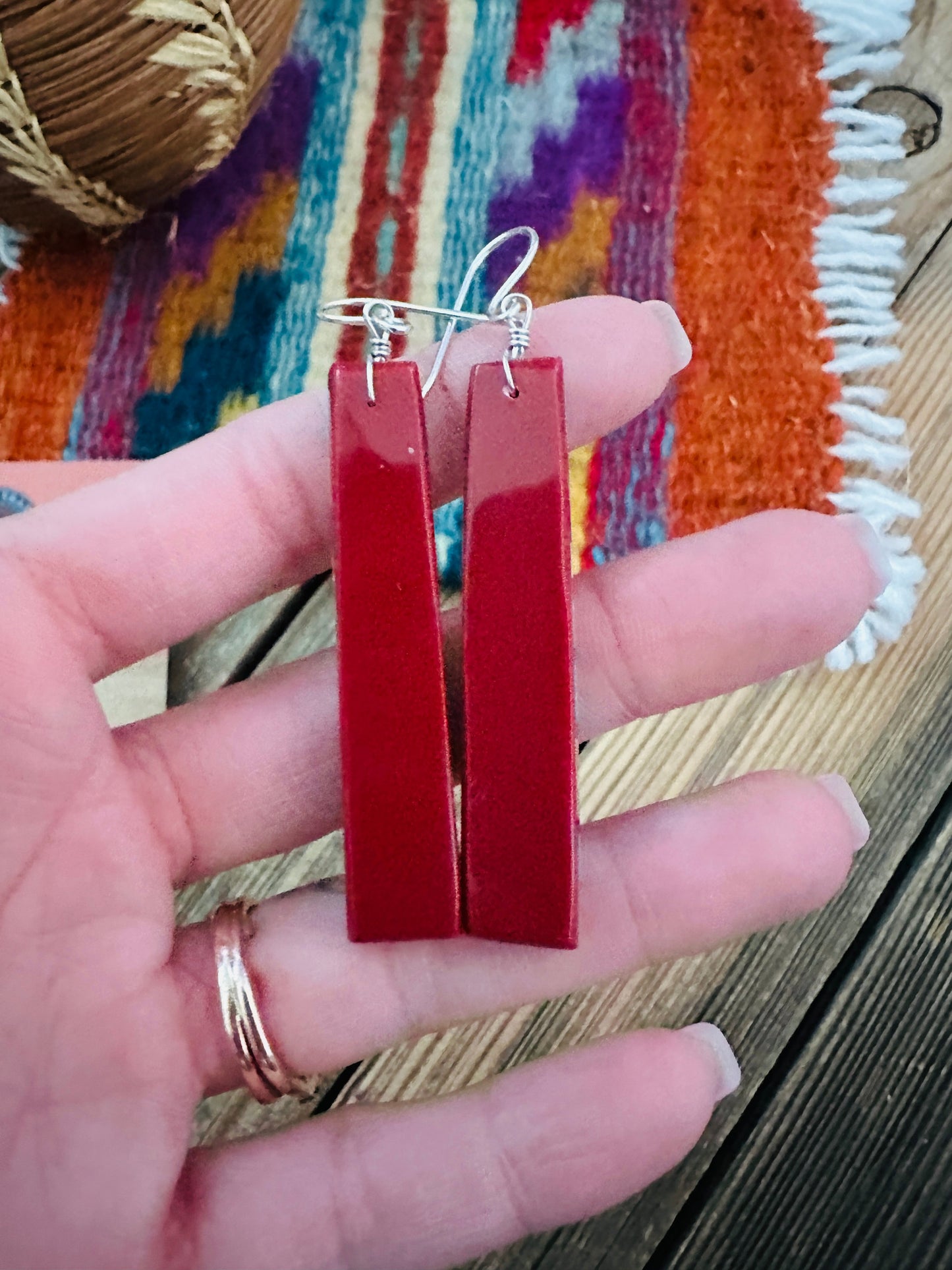 Handcrafted Multi Stone Inlay Slab Dangle Earrings