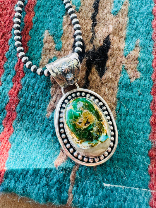 Handcrafted Sterling Silver & Royston Turquoise Pendant