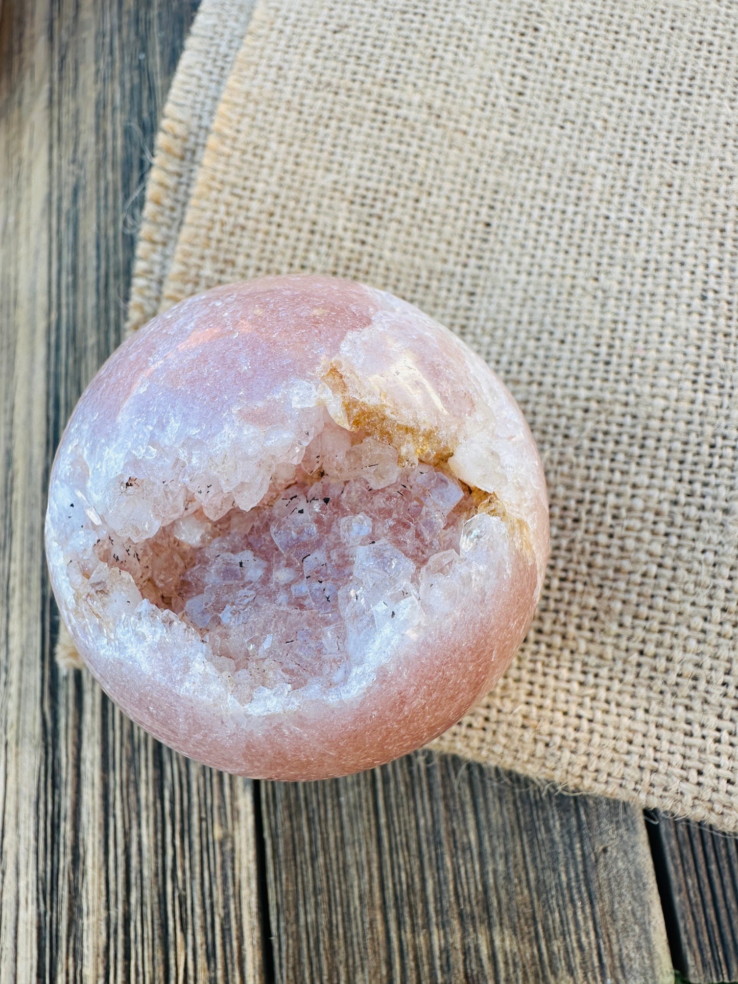 Nizhoni Crystals ✨  Pink Amethyst Geode Sphere