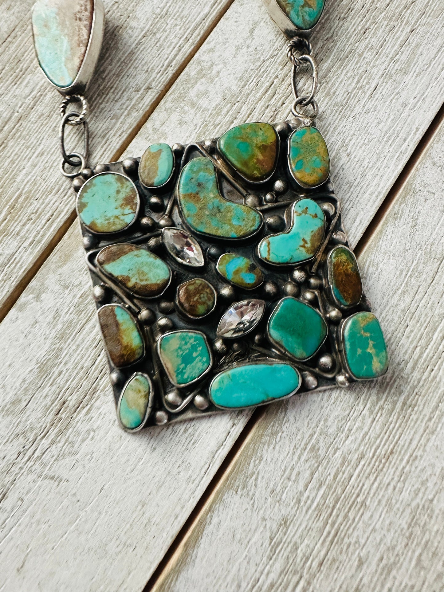 Handcrafted Sterling Silver & Royston Turquoise Necklace by Jacqueline Silver