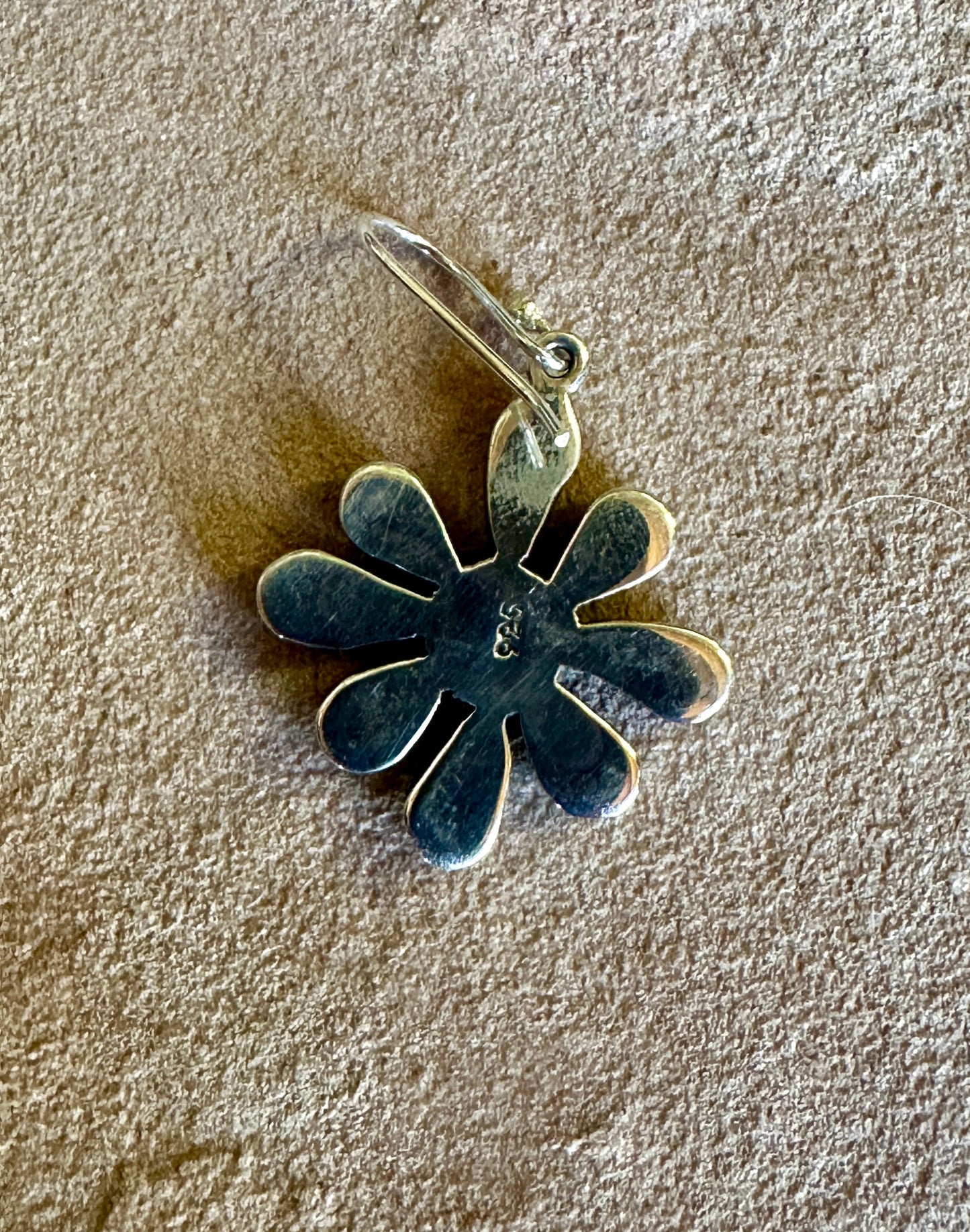 Turquoise Spiny Onyx Daisy Sterling Silver Dangle Earrings