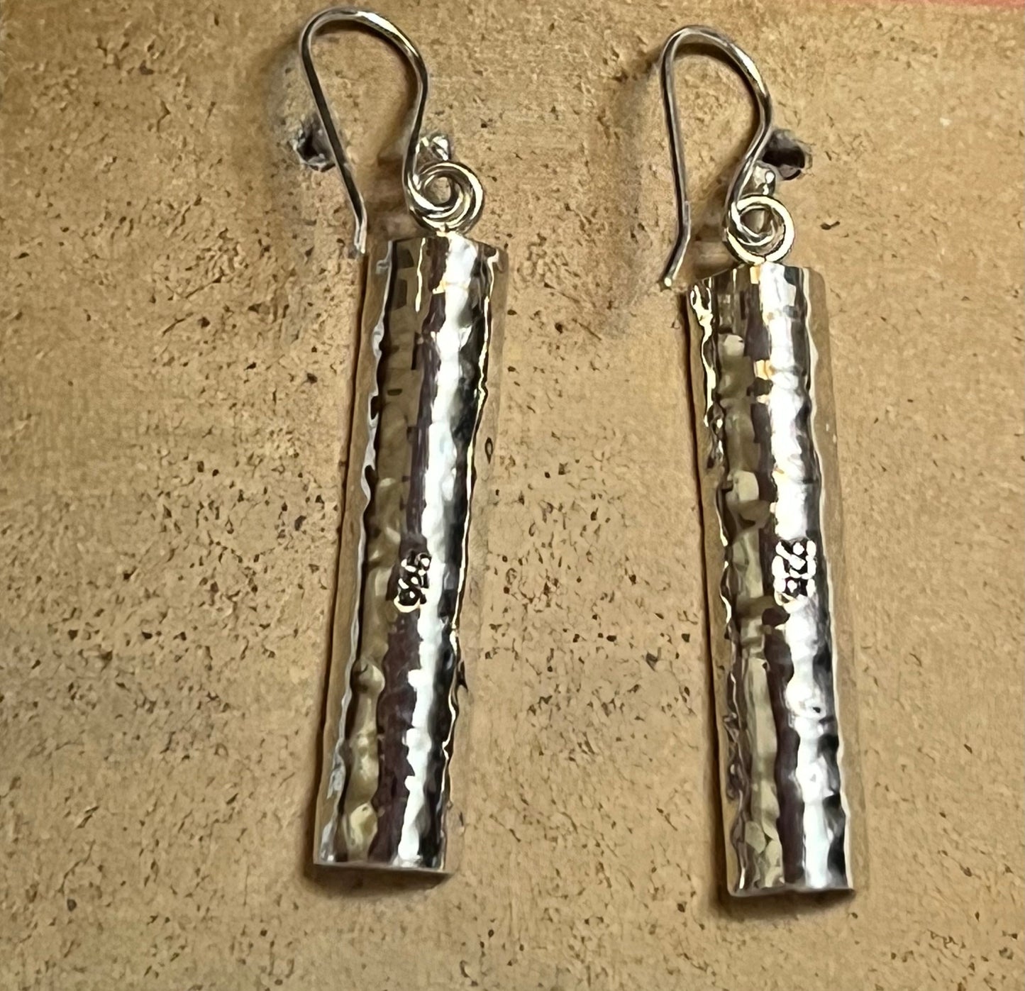 Copper Reflection Sterling Silver Earrings on Hook
