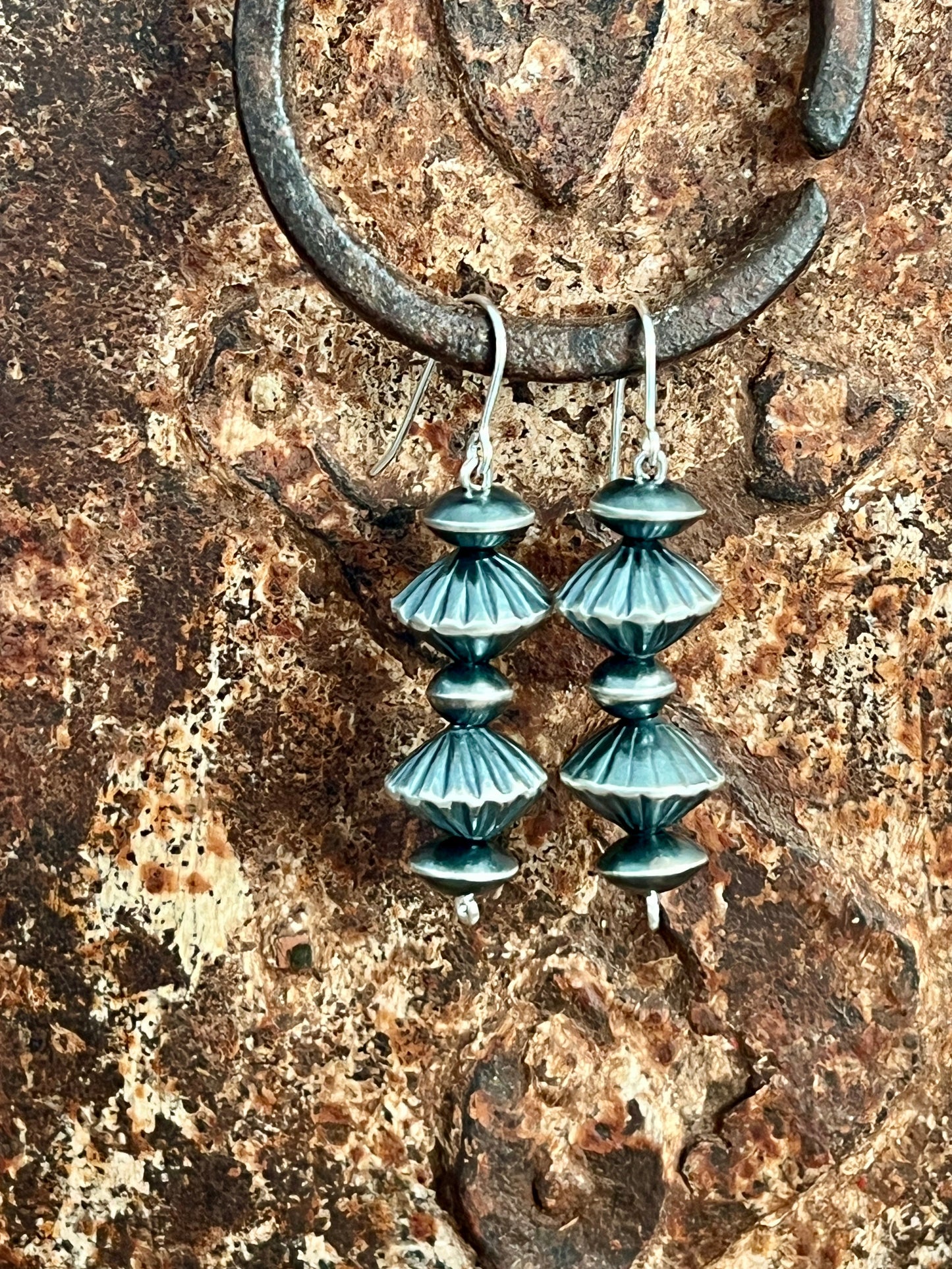 Handcrafted Sterling Silver Handmade Beaded Drop Earrings