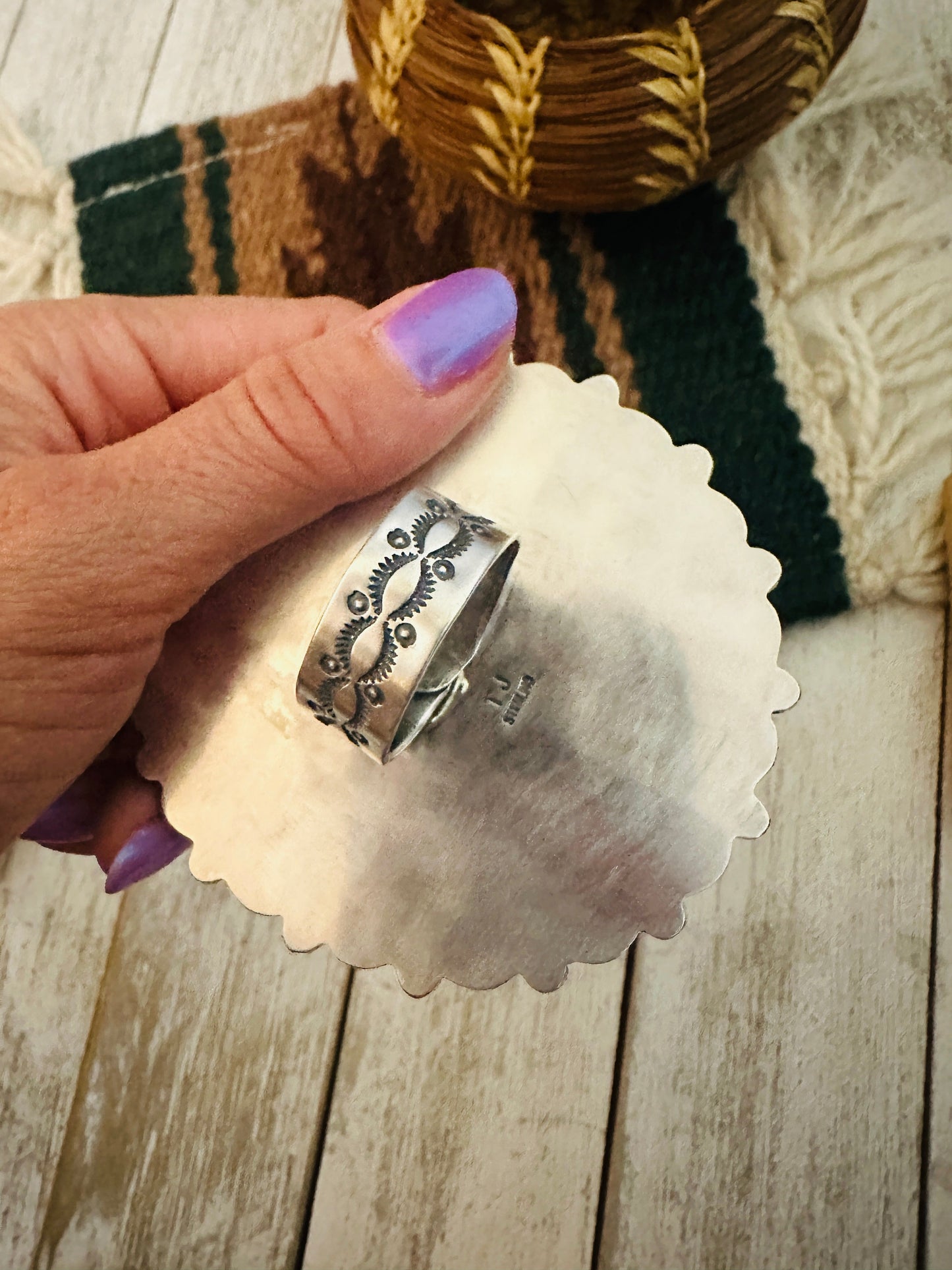 Handcrafted Sterling Silver & Black Onyx Cluster Adjustable Ring
