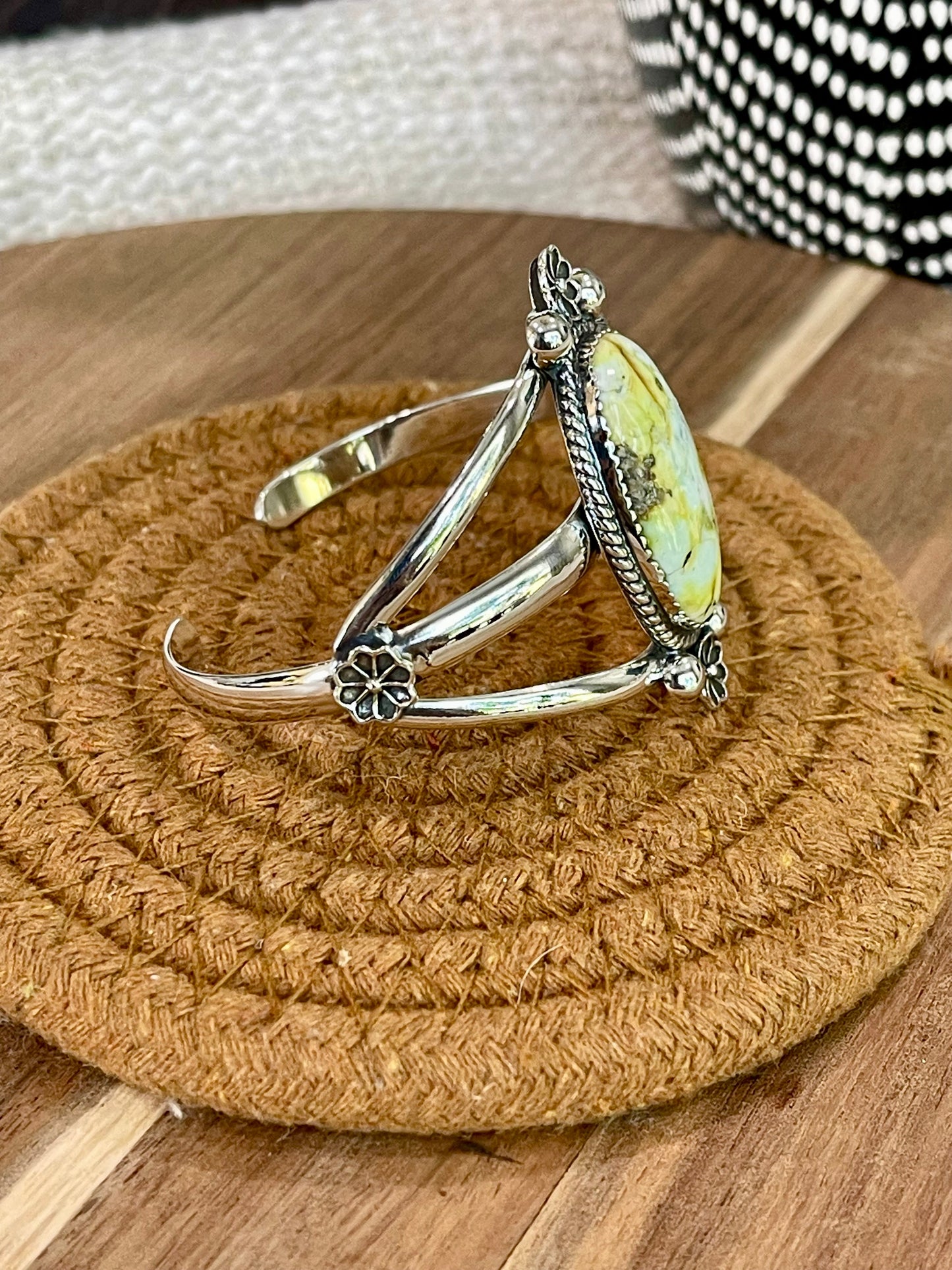 Gorgeous Handmade Sterling Silver & Palomino Cuff Bracelet