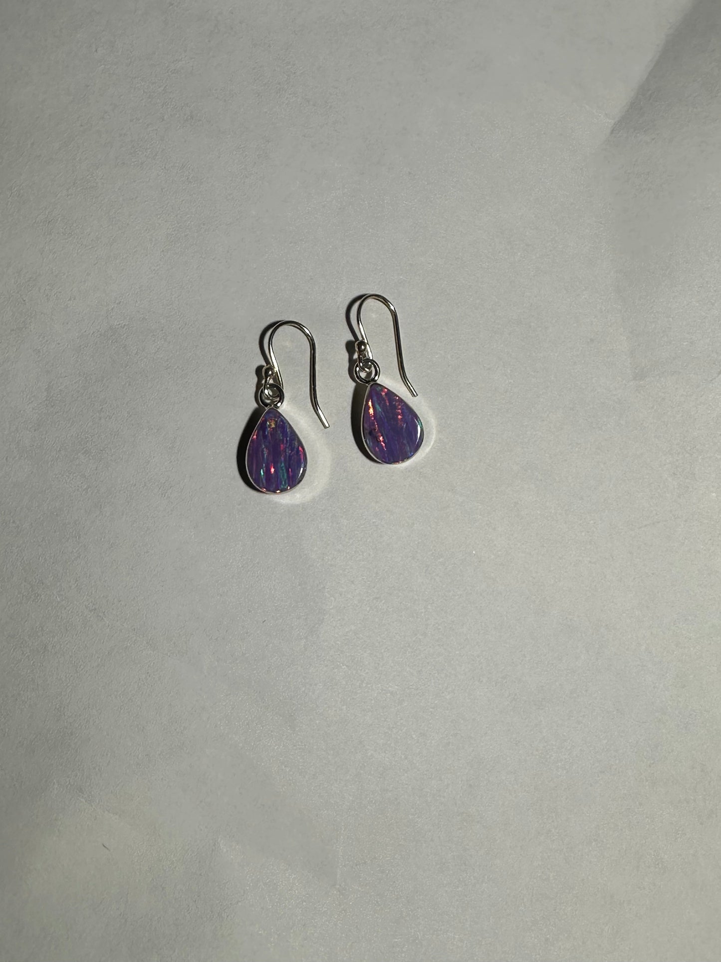 LILAC OPAL TEARDROP EARRING ON HOOK