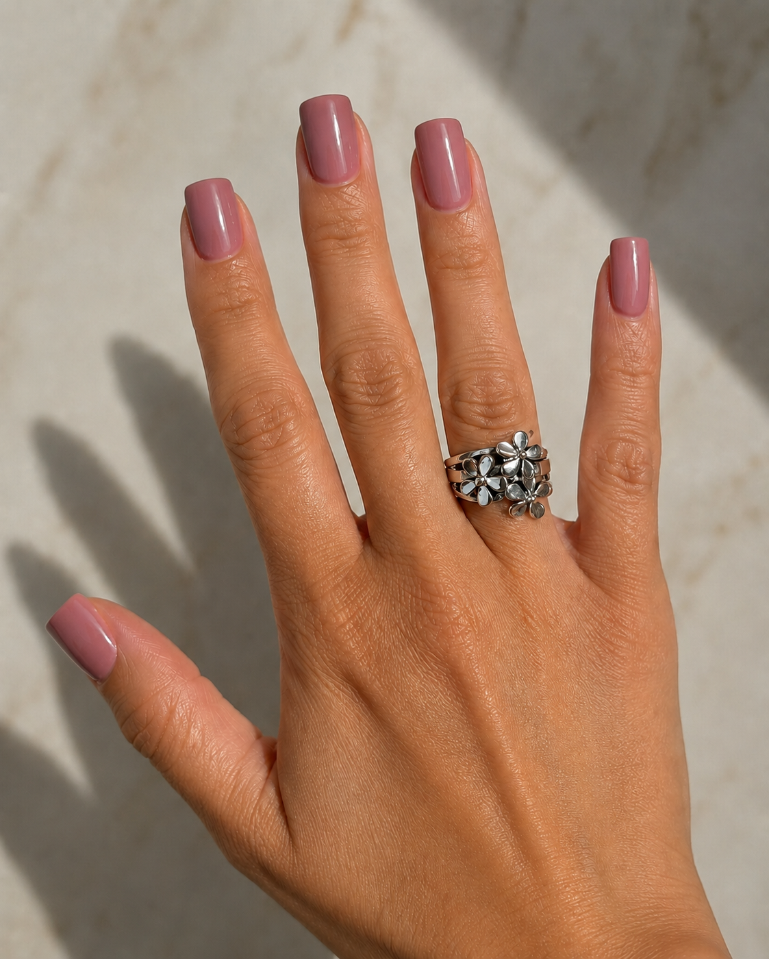 Pretty As 3 Flowers Sterling Silver Ring