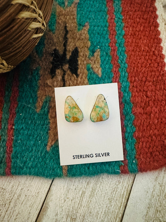 Navajo Sterling Silver & Turquoise Post Earrings