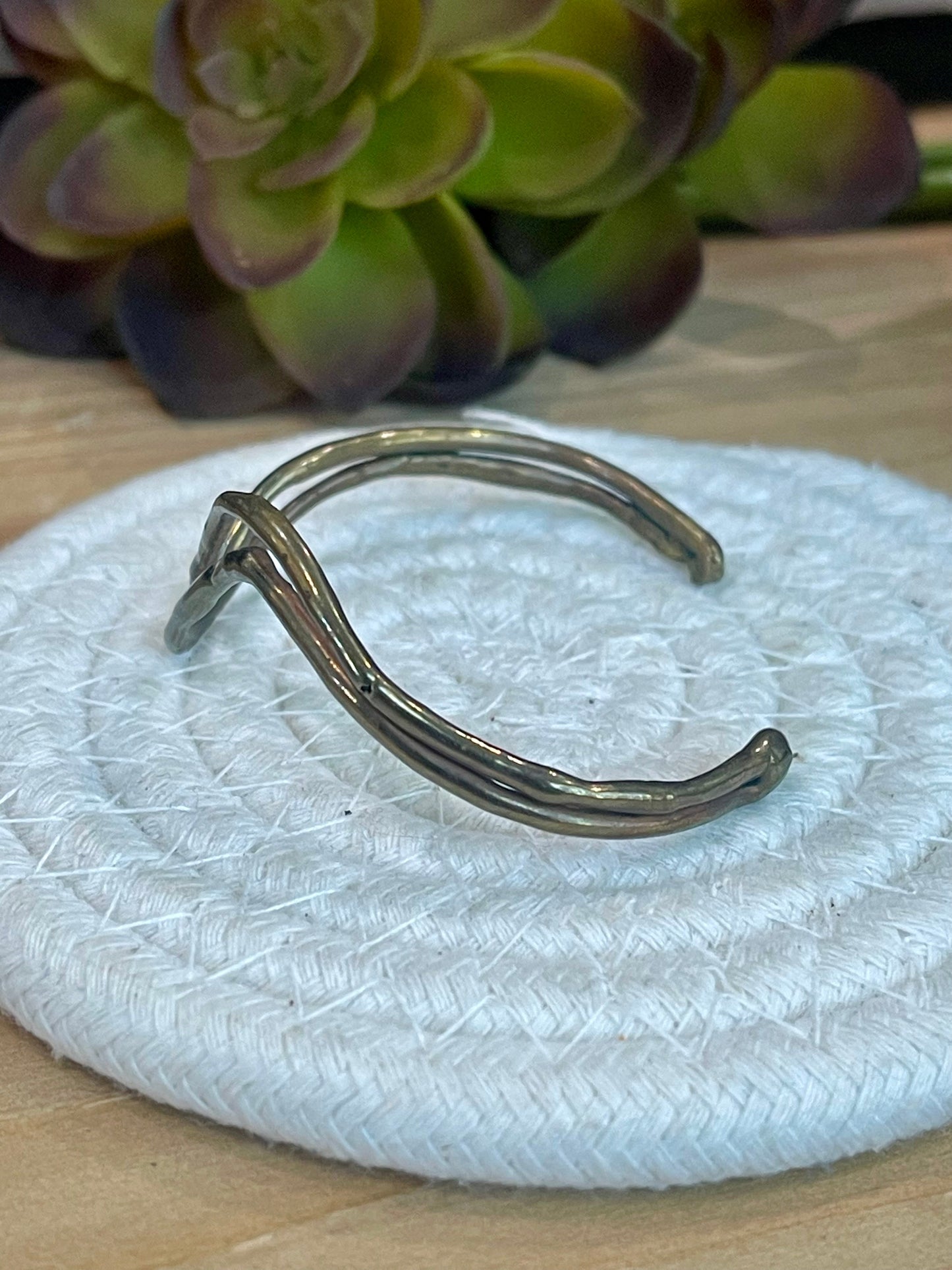Vintage Handmade Copper Wave Cuff