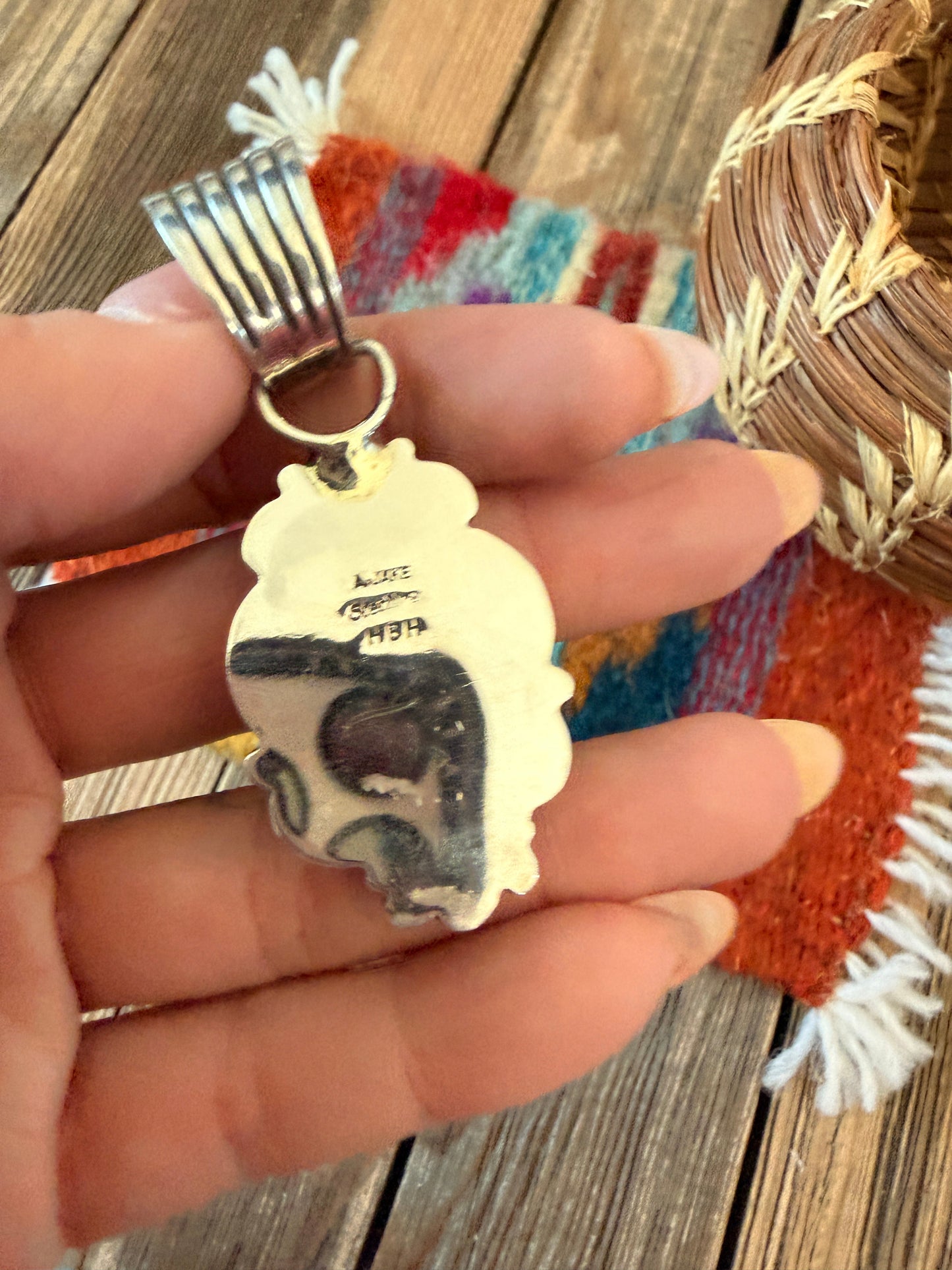 Handcrafted Sterling Silver & Sonoran Mountain Turquoise Pendant by Albert Jake