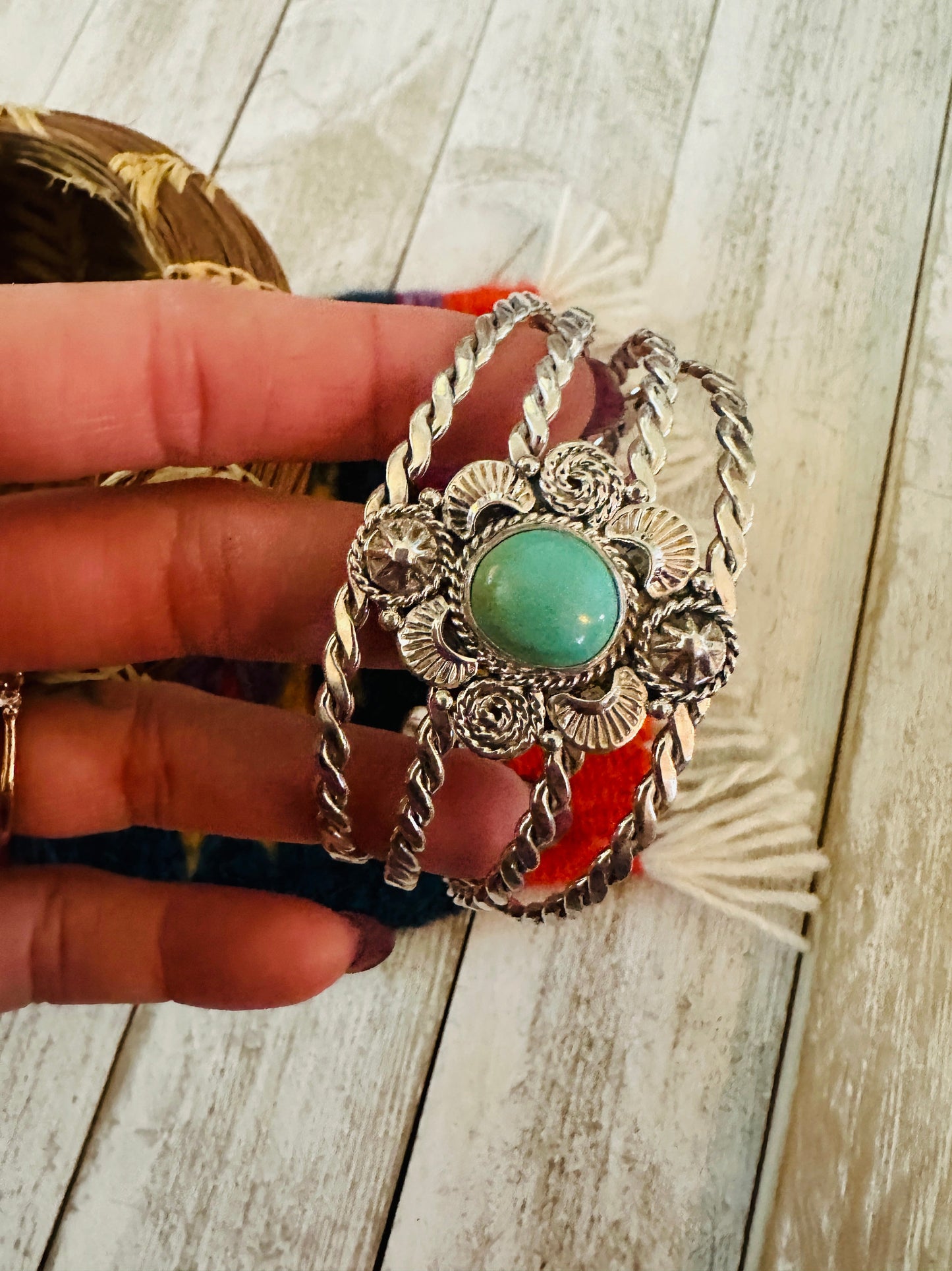 Handcrafted Sterling Silver & Turquoise Cuff Bracelet