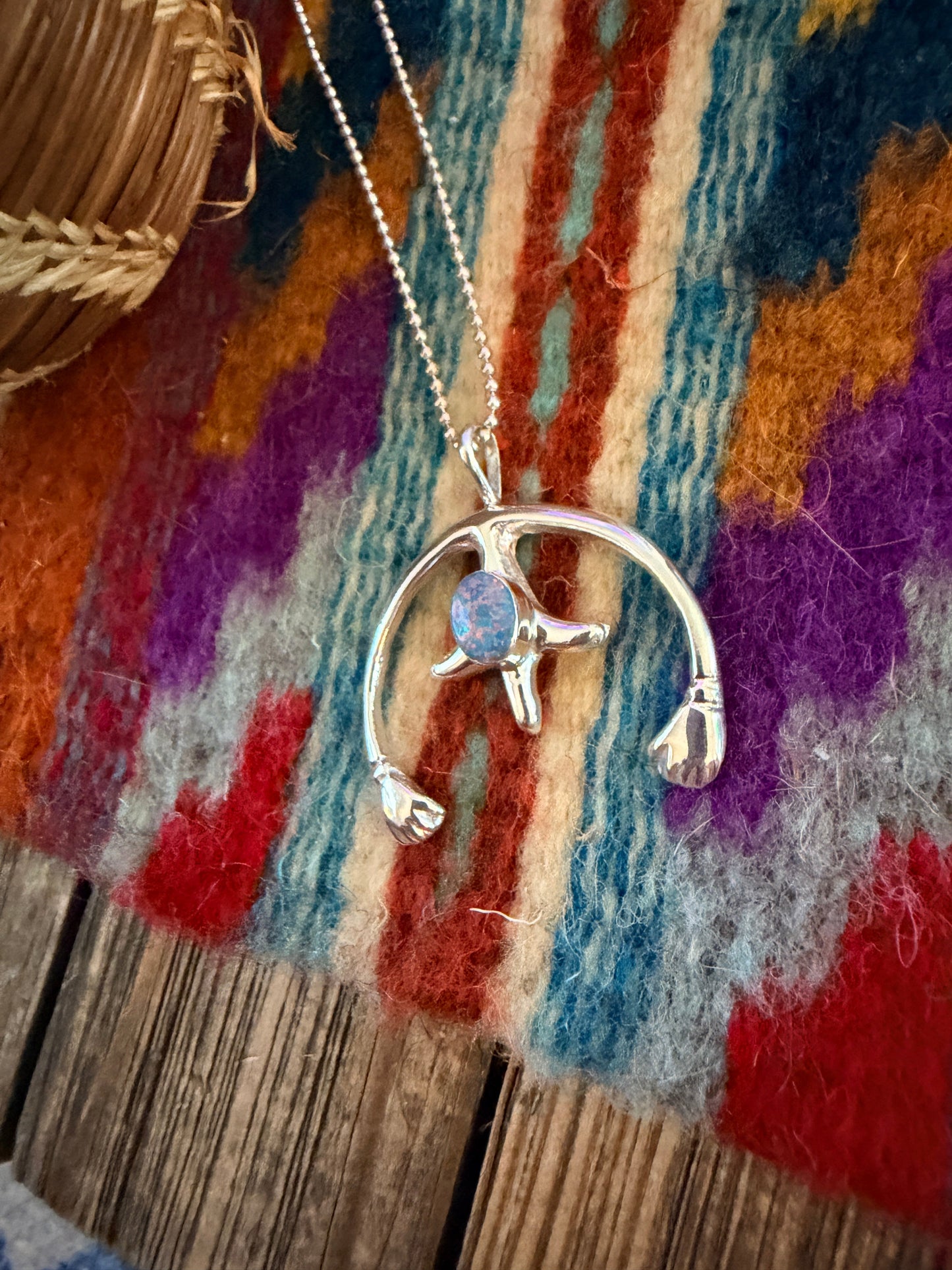 Handcrafted Sterling Silver & Opal Naja Pendant by Joseph Martinez