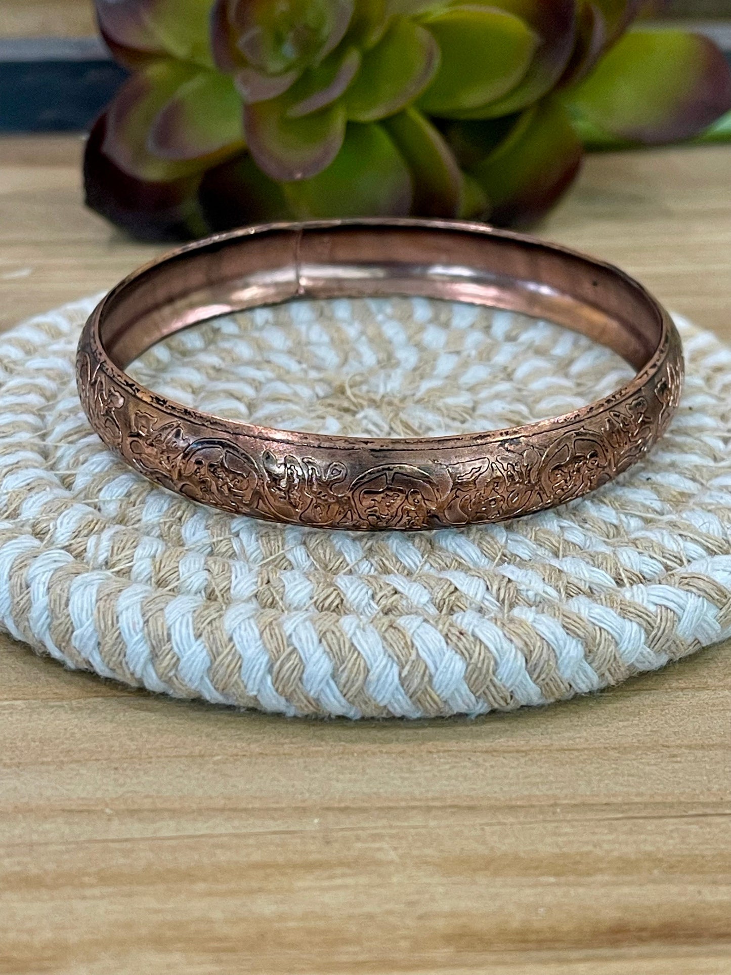 Vintage Handmade Copper Bangle Bracelet