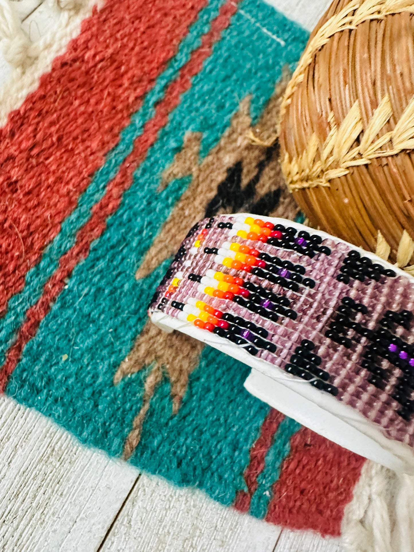 Handcrafted Made Beaded Leather Bracelet