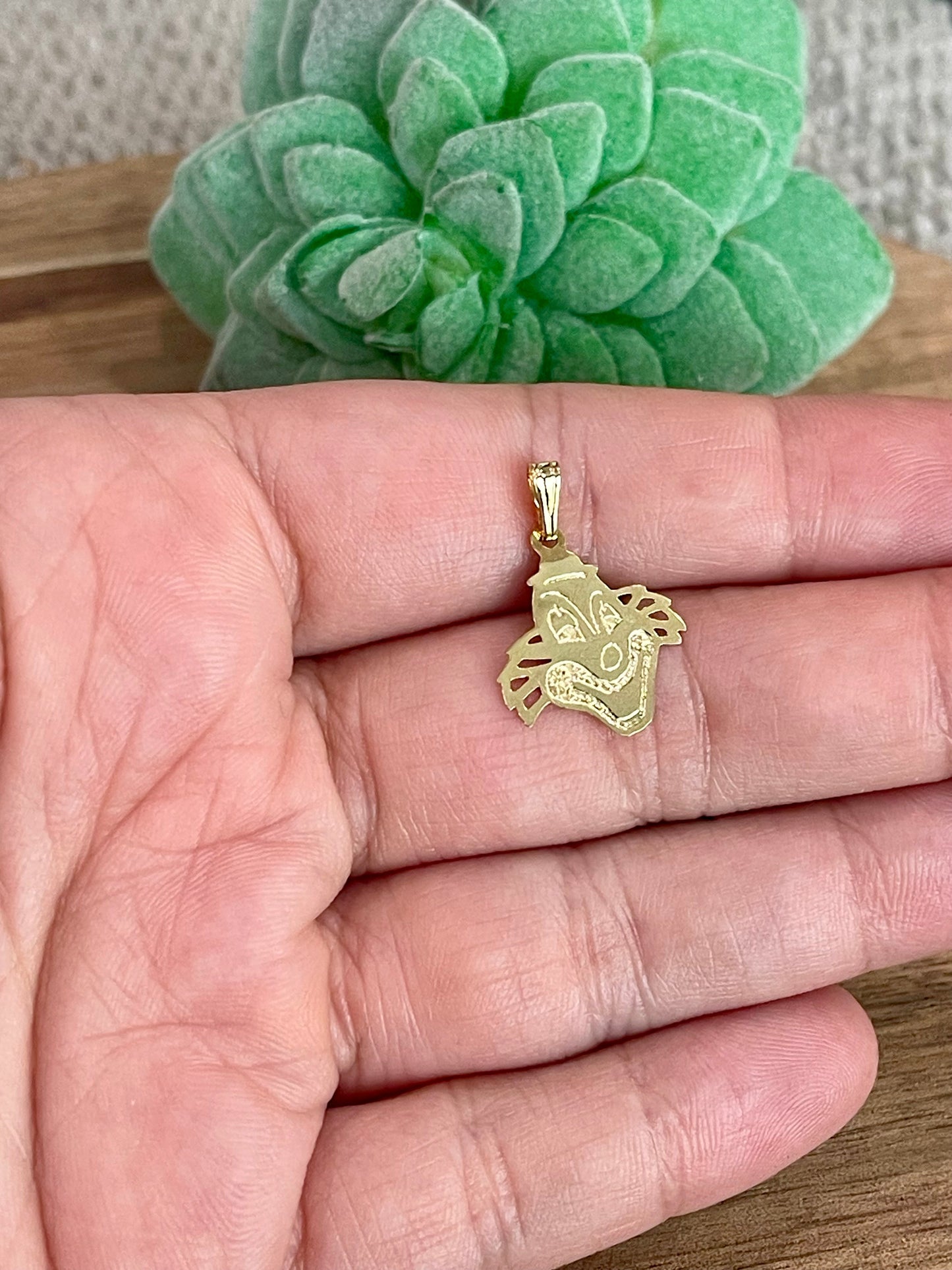 Vintage Gold Plated Clown Pendant