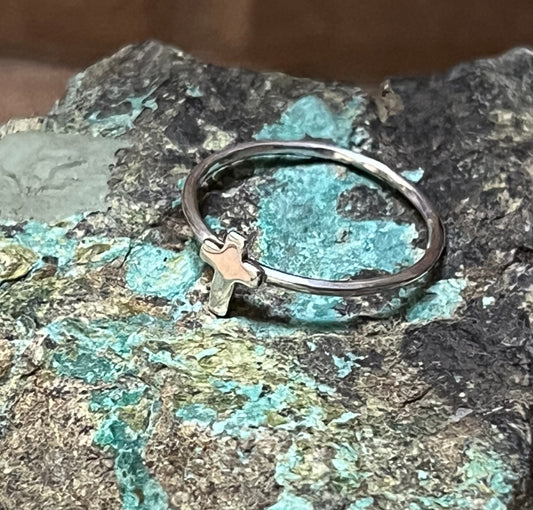 Petite Cross Sterling Silver Ring