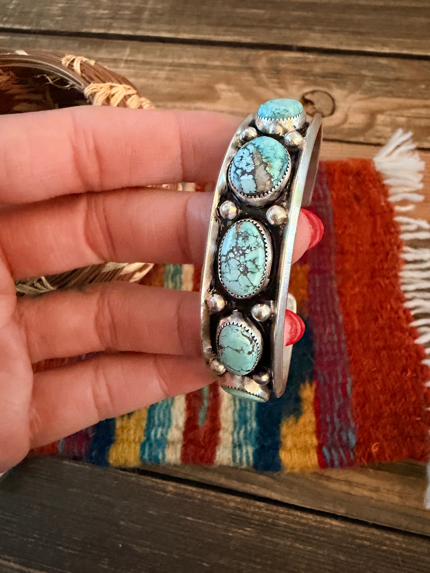 Handcrafted Dry Creek Turquoise & Sterling Silver Cuff Bracelet by Paul Largo