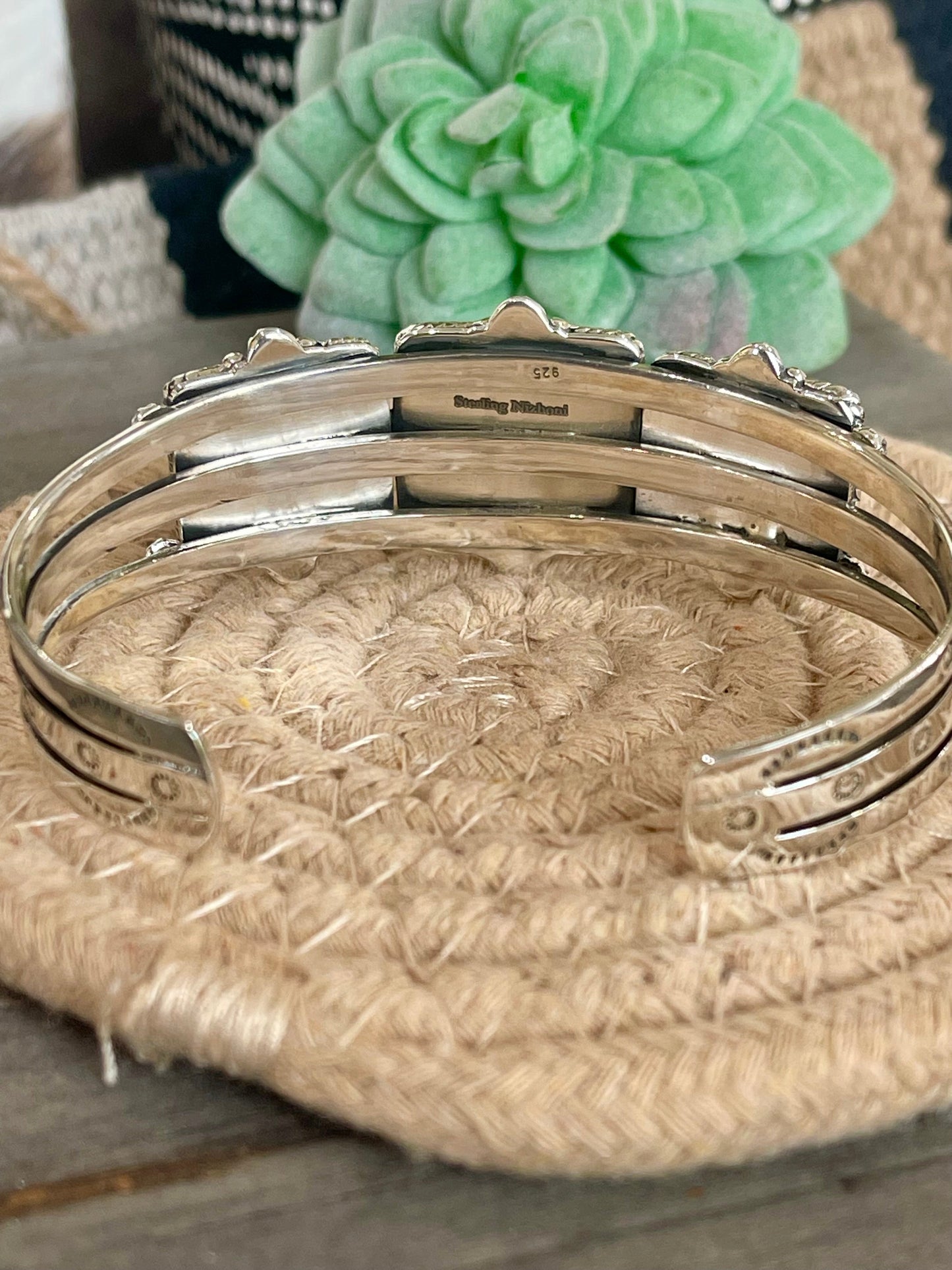Handmade Sterling Silver Purple Kingman Mojave Adjustable  Cuff