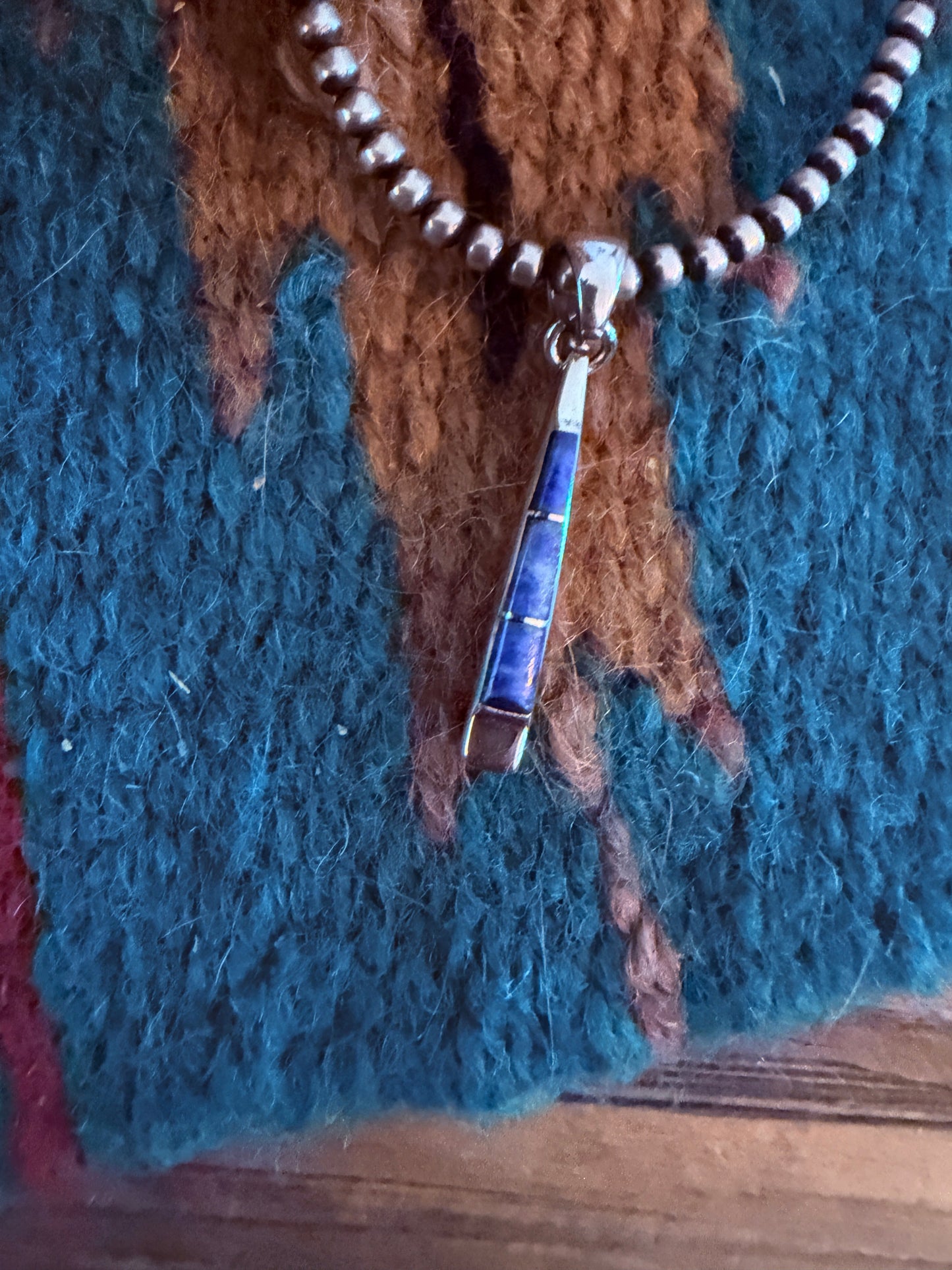 Handcrafted Sterling Silver & Lapis Inlay Pendant