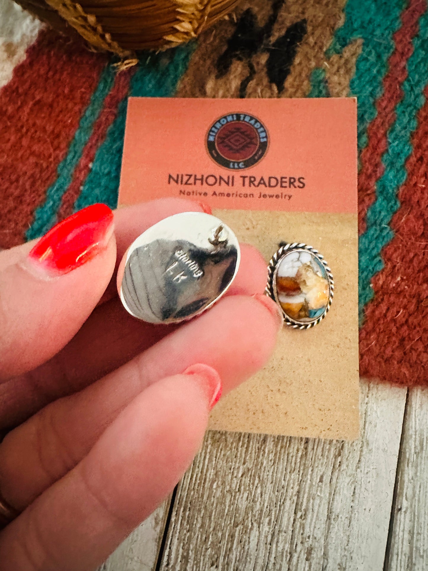 Handcrafted Sterling Silver & Spice Stud Earrings
