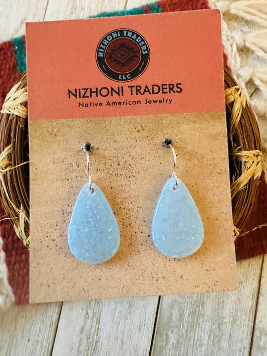 Summer Lovin’ Sterling Silver & Blue Opal Teardrop Dangle Earrings