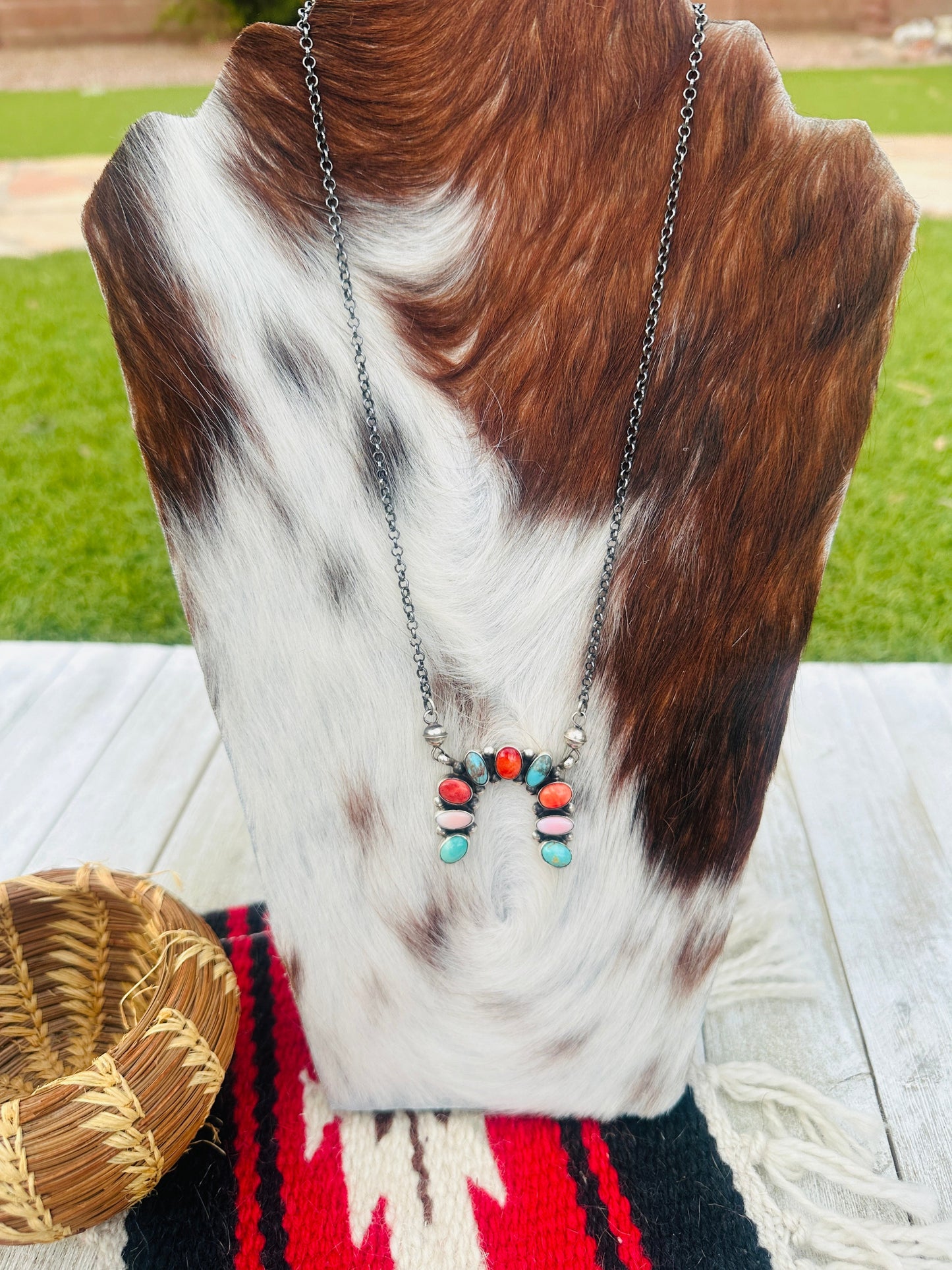 Handcrafted Multi Stone & Sterling Silver Naja Necklace by Jacqueline Silver