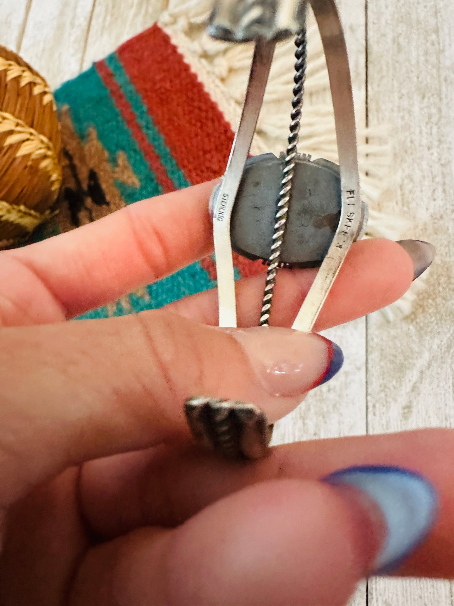 Handcrafted Sterling Silver & Lapis Cuff Bracelet by Eli Skeets