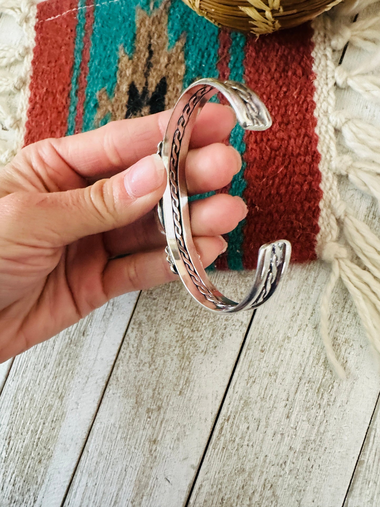 Handcrafted Turquoise & Sterling Silver Cuff Bracelet