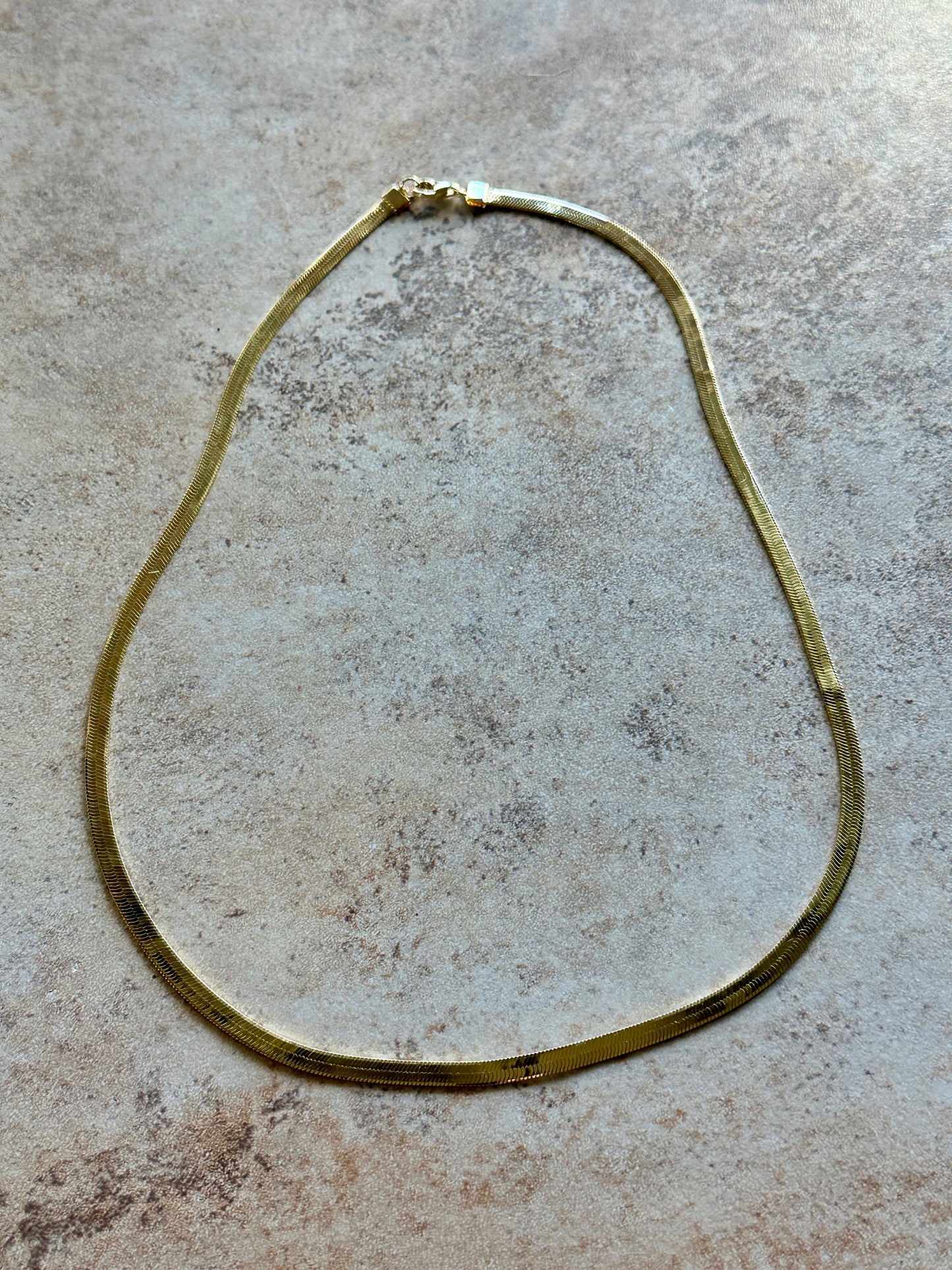 Sterling Silver 14k Gold Plated Herringbone Chain 20”