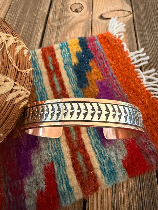 Handcrafted Copper & Sterling Silver Cuff Bracelet