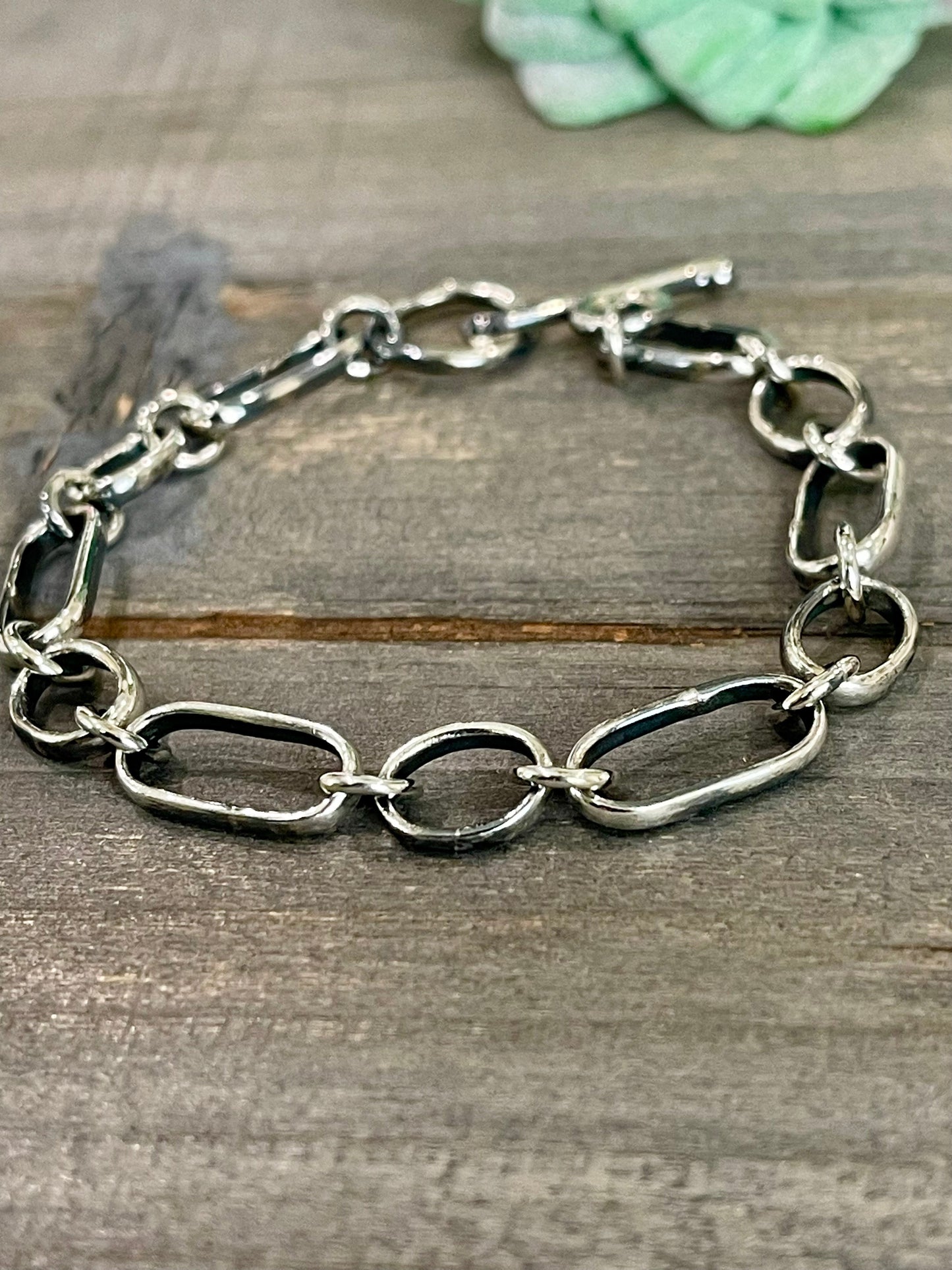 Handmade Beautiful Sterling Silver Link Bracelet 7.5 inch