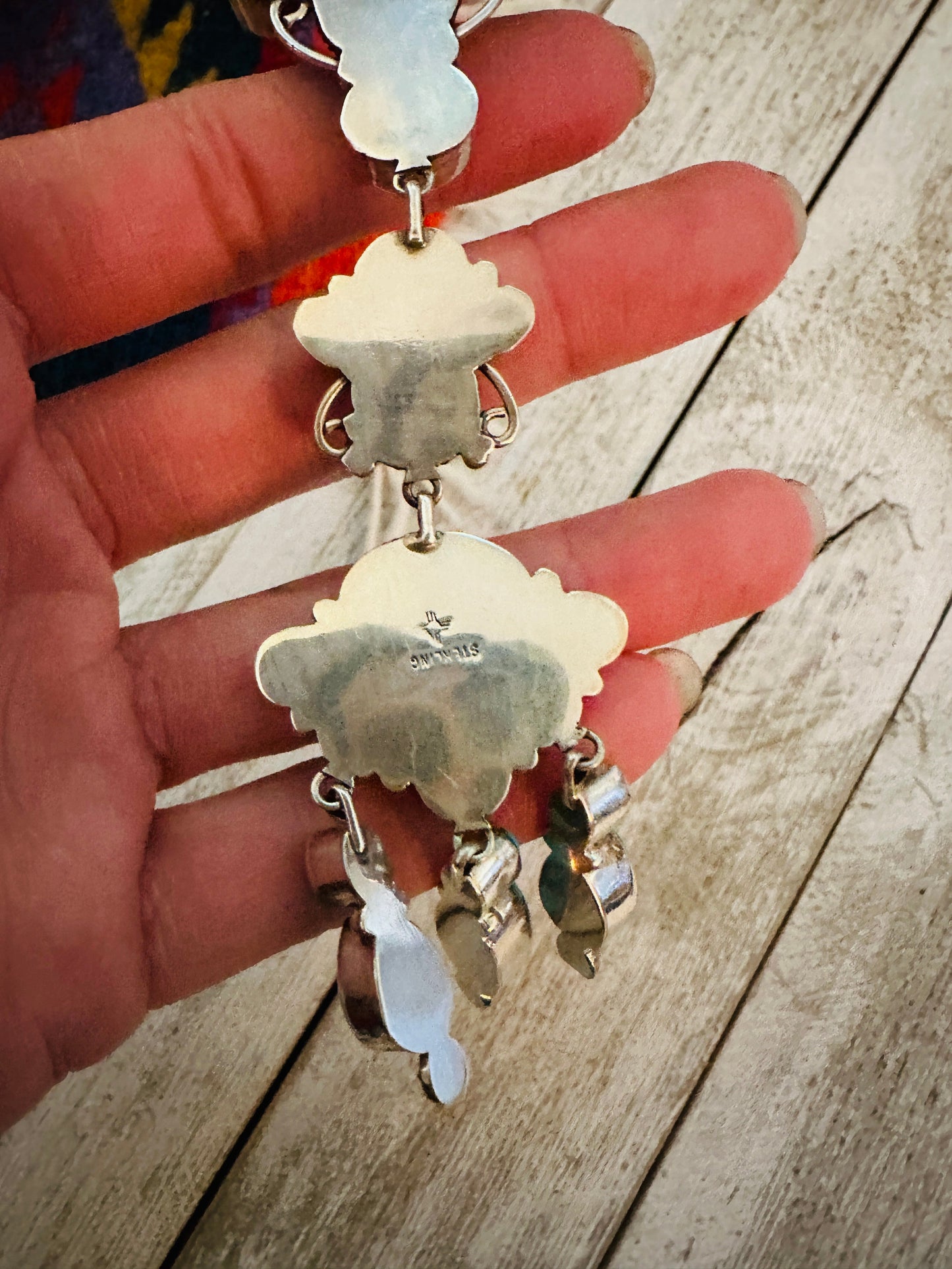 Handcrafted Turquoise, Topaz & Sterling Silver Chandelier Dangle Earrings