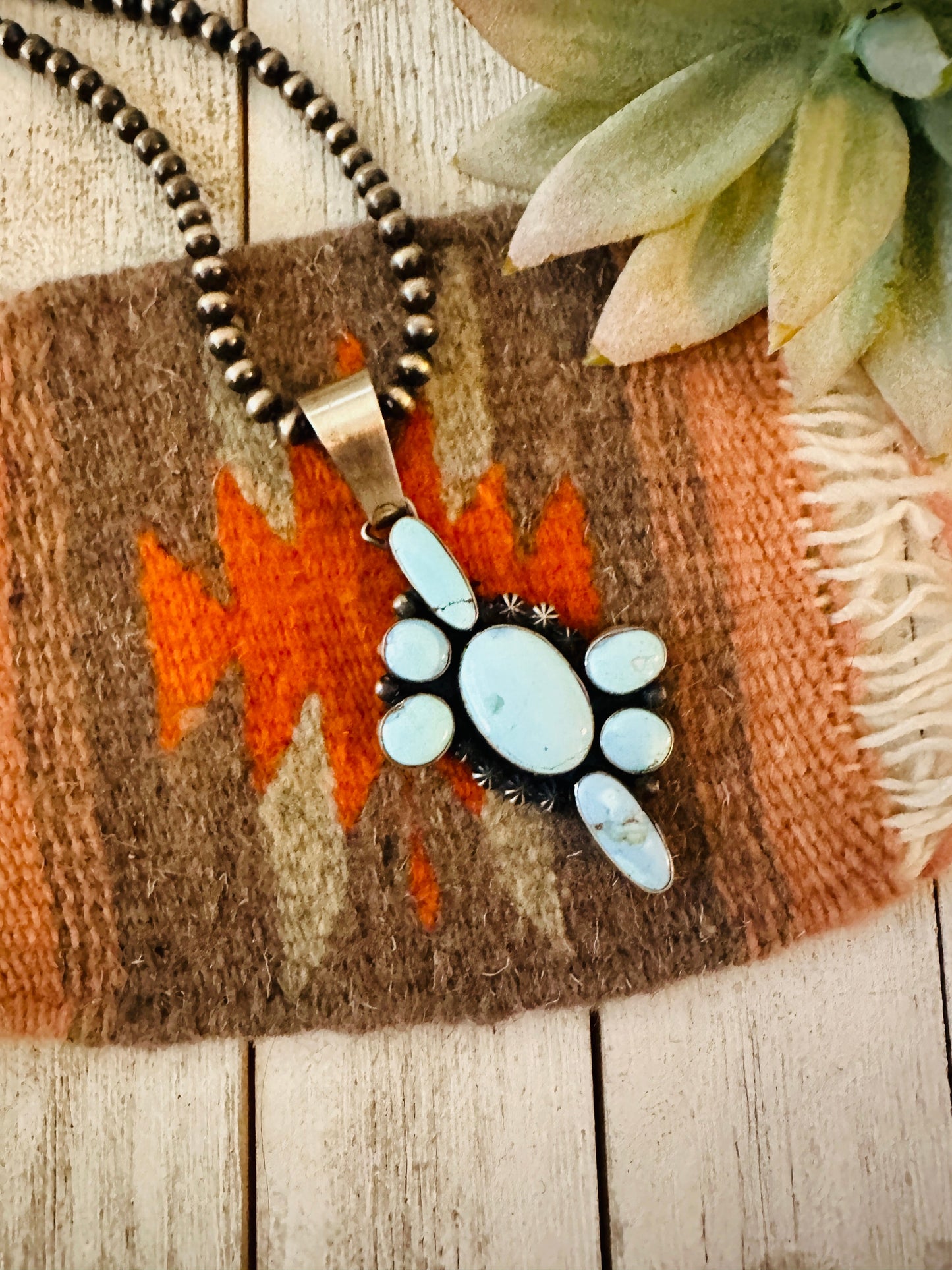 Handcrafted Golden Hills Turquoise & Sterling Silver Pendant by Paul Livingston