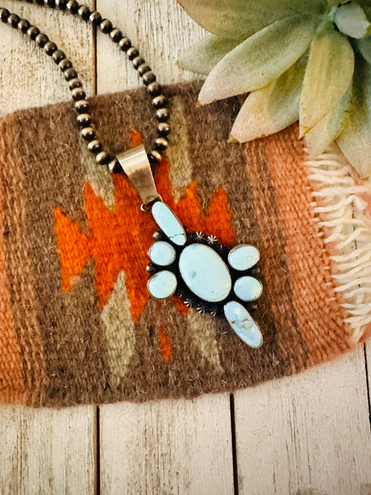 Handcrafted Golden Hills Turquoise & Sterling Silver Pendant by Paul Livingston