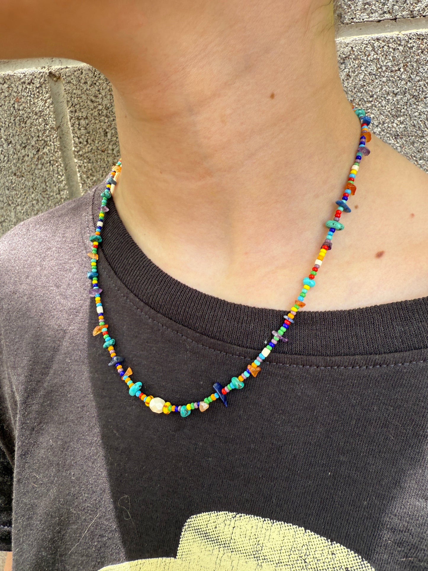 “The Golden Collection” Beaded Bliss Handmade Beaded Necklace 16” STYLE 7