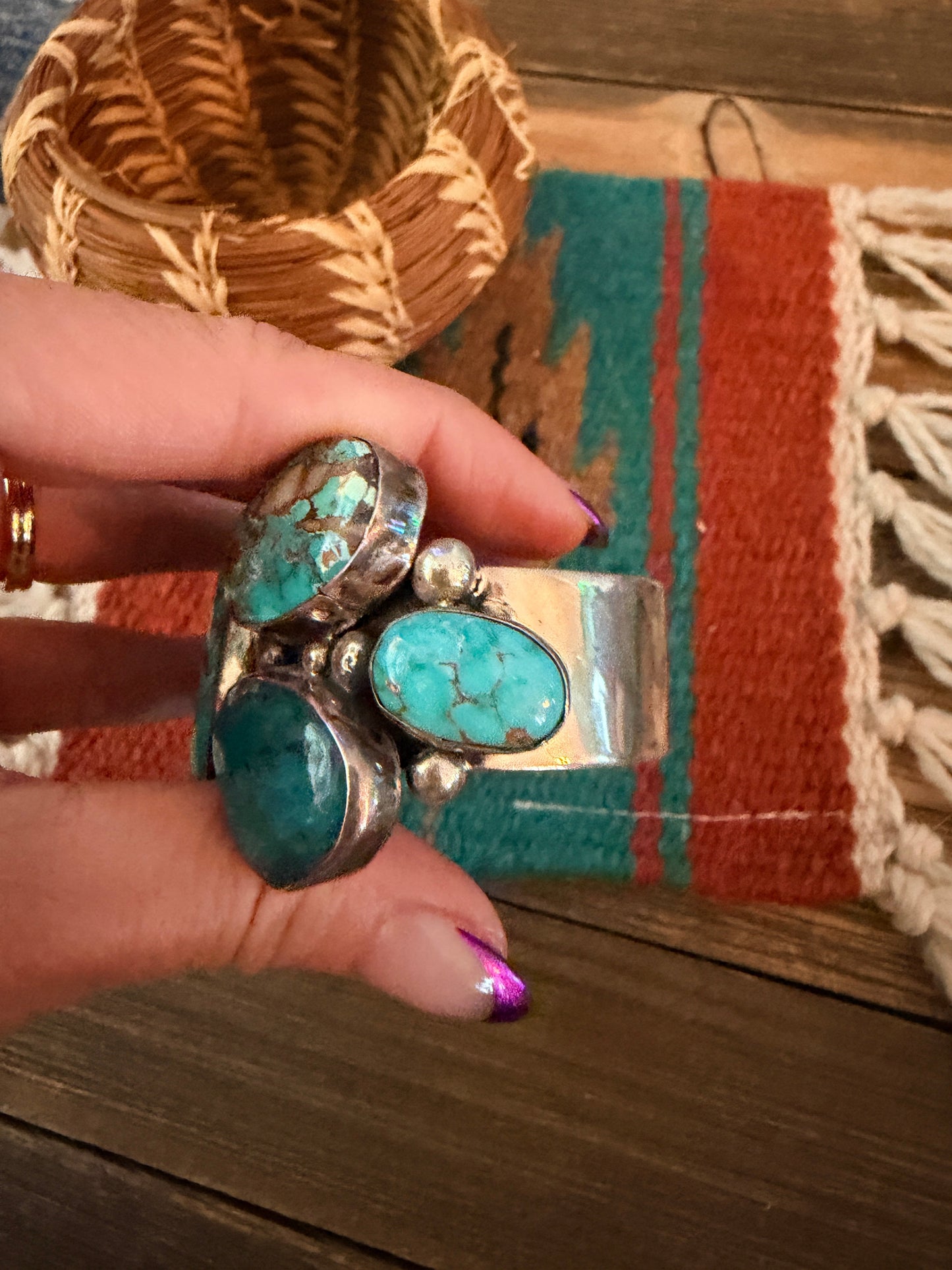 Handcrafted Multi Stone & Sterling Silver Cuff Bracelet by Chimney Butte