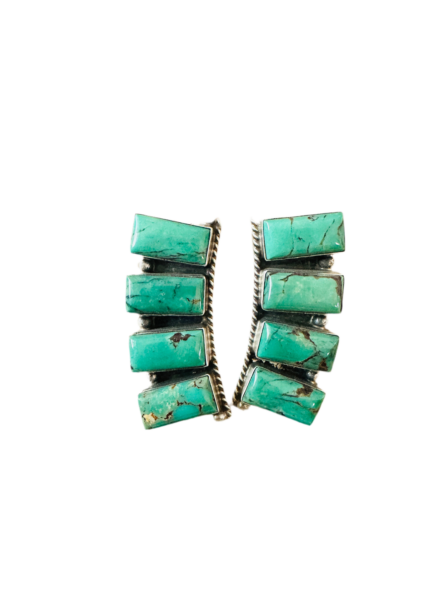 Handcrafted Turquoise & Sterling Silver Cluster Earrings by Elouise Kee