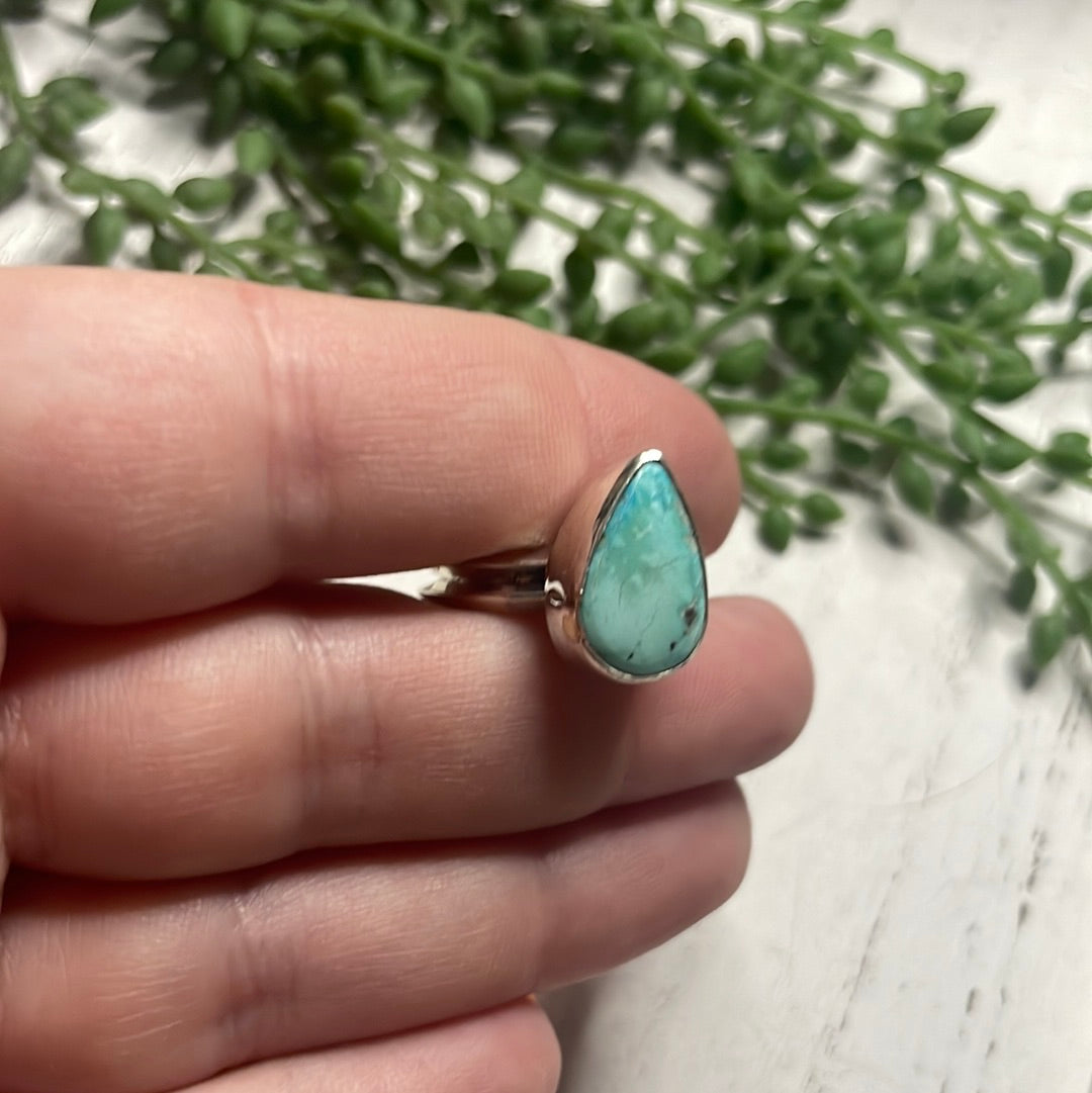Handcrafted Turquoise Sterling Silver Teardrop Ring