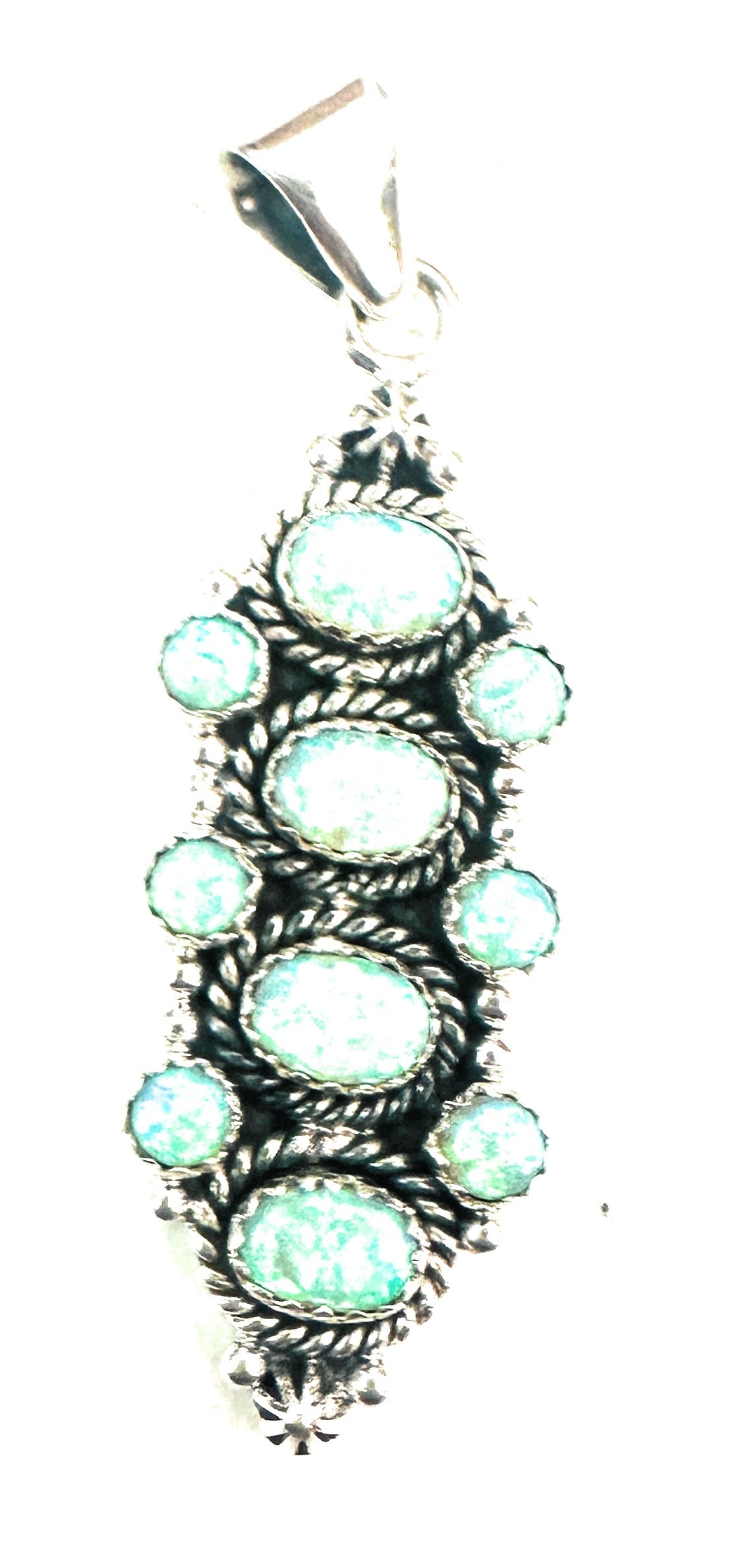 Handmade Green Opal & Sterling Silver Pendant