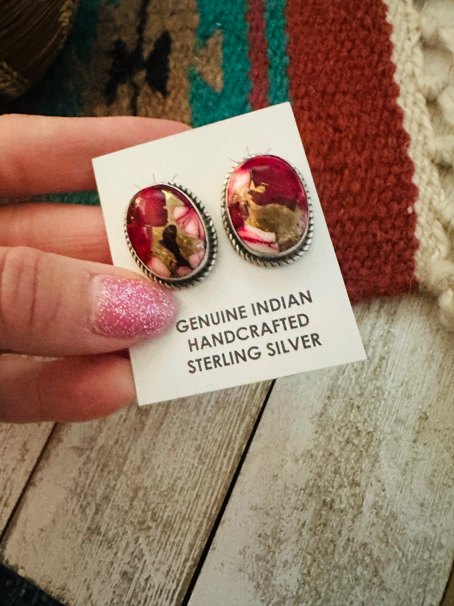 Handcrafted Sterling Silver & Rose Dahlia Post Earrings
